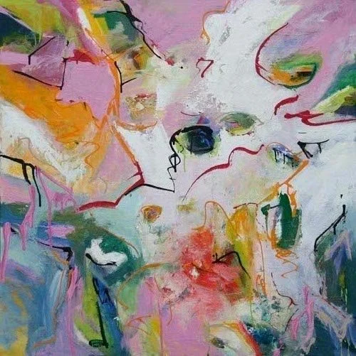 Indian Summer of Her Beauty  Acrylic & Ink on Box Canvas Painting Size: 100cm x 100cm x 3.5cm