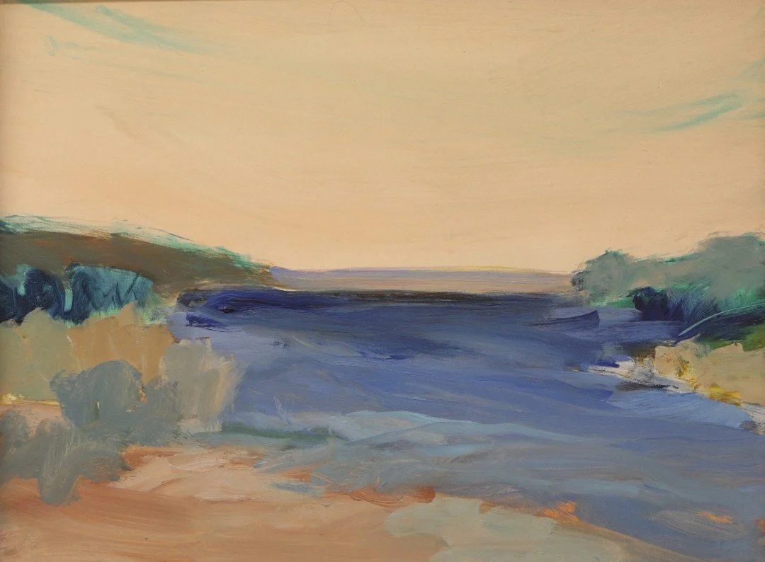   The Wind on Loe Pool  
 £495
 Caroline Hall
 Oil on Wood Panel
 Framed Size: 26cm x 32cm x 3cm