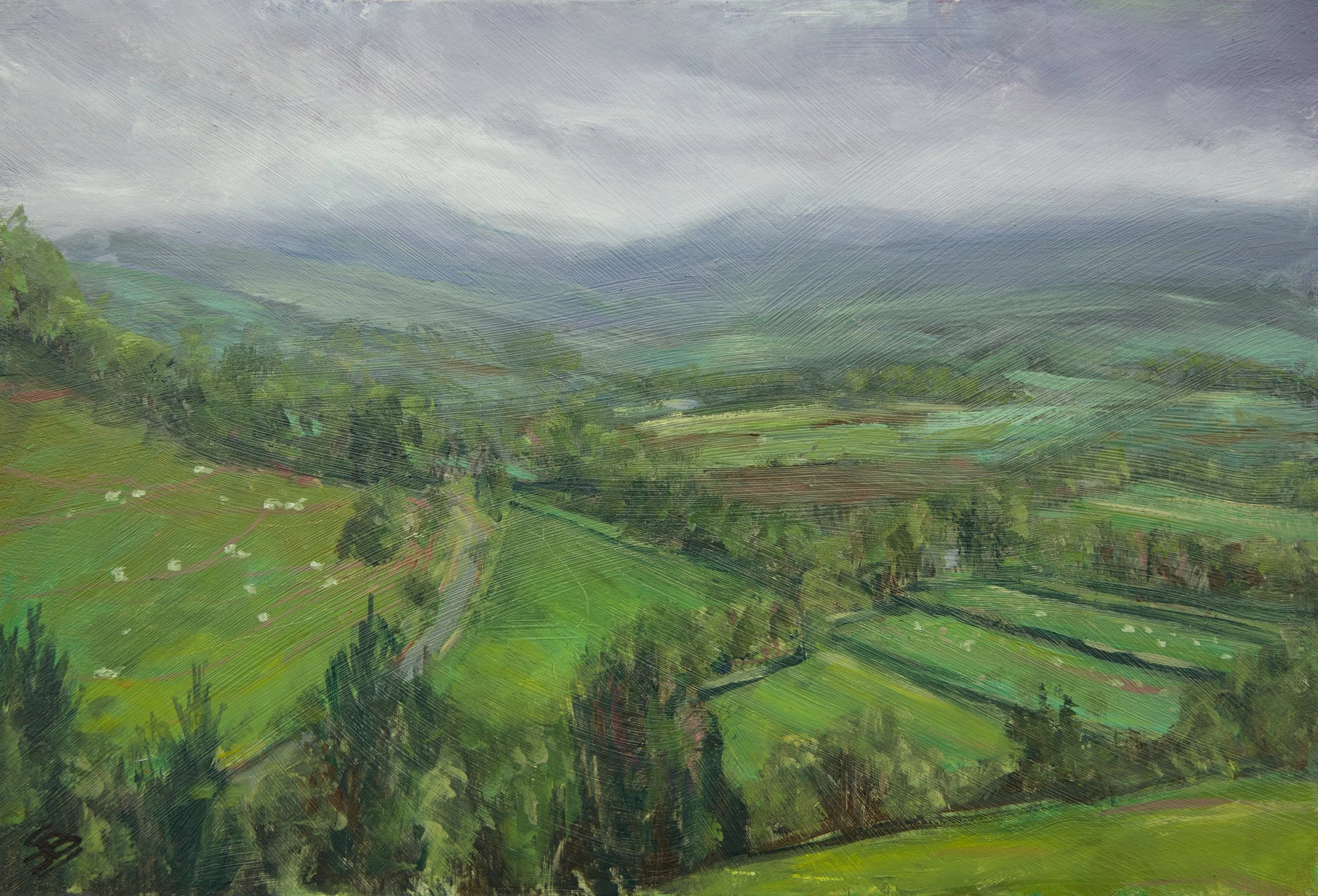  Quiet encounter 
 Oil on Board
 Painting Size: 26 x 38cm
 Framed Size: 39 x 55 x 4.5cm
 £850