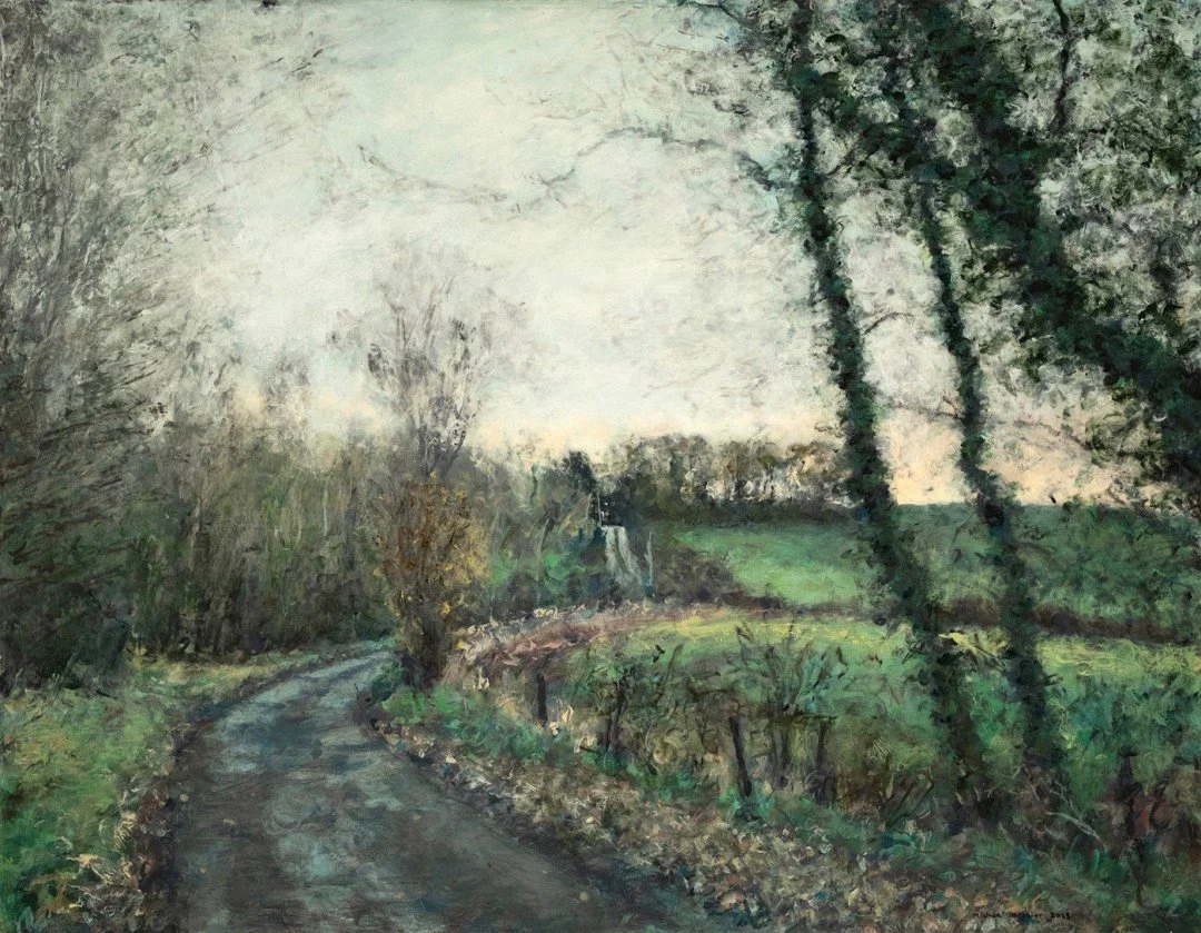   Clissett Wood Lane in Winter  
 £850
 Michael Brazier
 Acrylic on Canvas Board
 Framed Size: 52cm x 62cm x 5cm