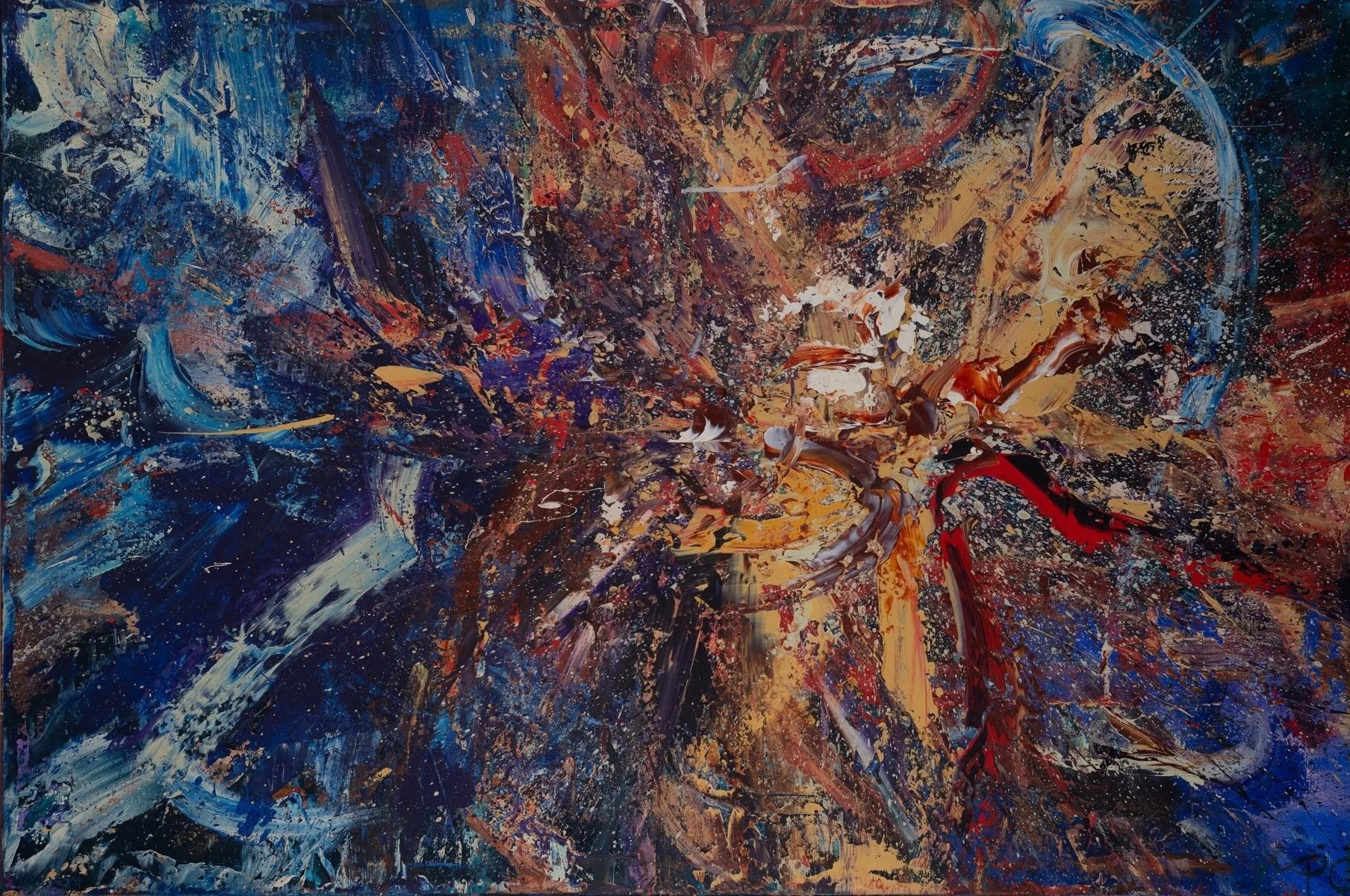  Untitled XVII 09-17 
 Acrylic on Canvas in Black Floating Frame
 Painting Size: 100 x 150cm
 Framed Size: 101.5 x 151.5 x 3.5cm
  £2,750