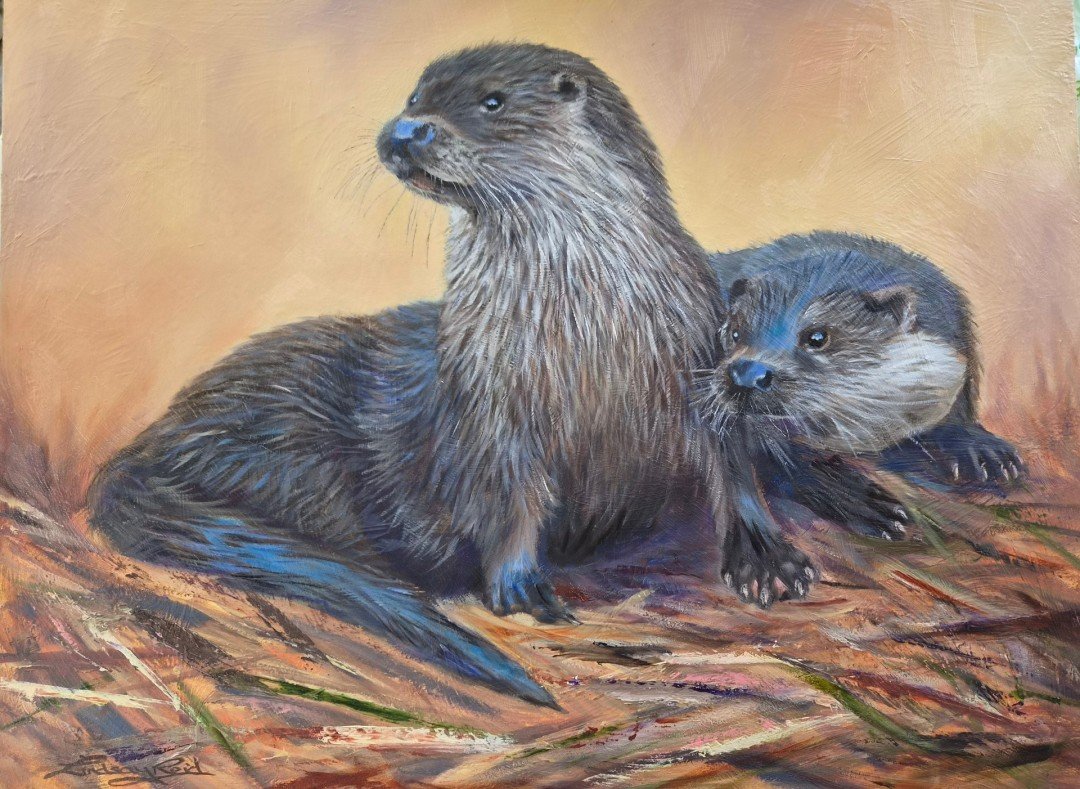   Guardians of the river  
 £800
 Lindsay Reid
 Oil on Canvas Board
 Framed Size: 36cm x 46cm x 3cm