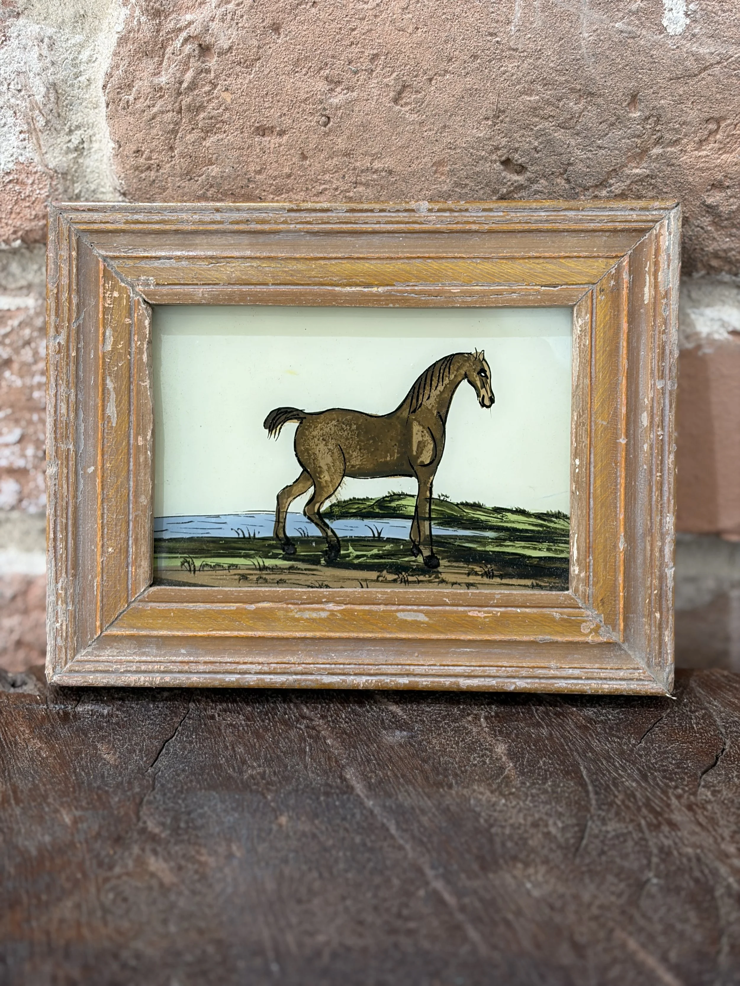 Hand-Painted Indian Reverse Glass Painting
