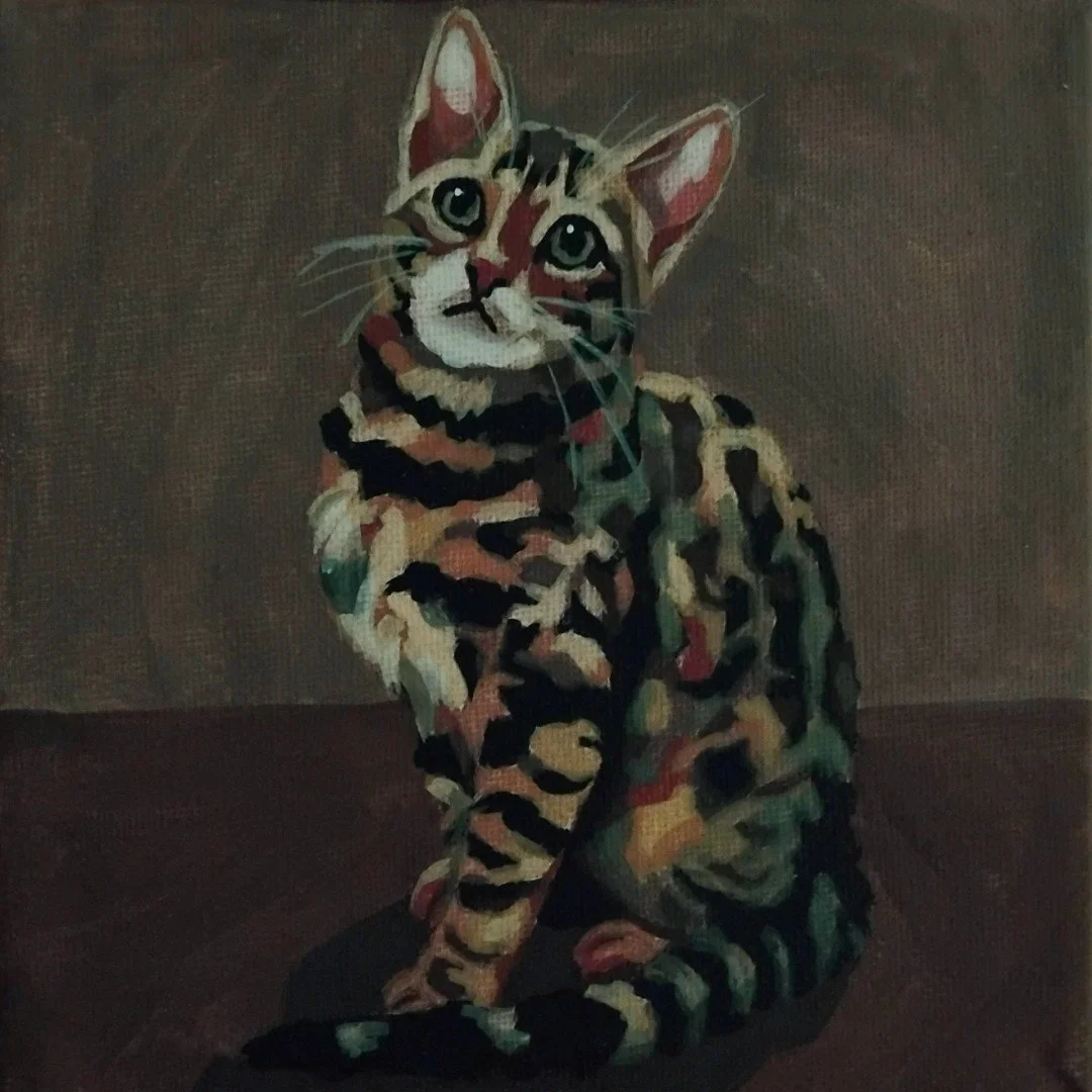   Mathilde's Helper  &nbsp;&nbsp;(Sold)
 Sofia Smeltzer
 Gouache on Canvas
 Artwork Size: 15cm x 15cm x 2cm