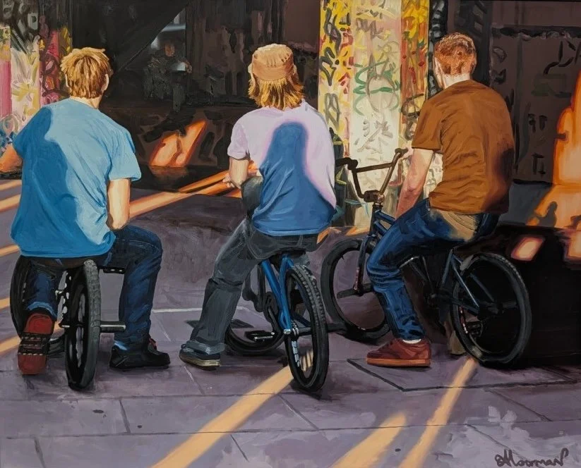   BMX  
 £1,950
 Andy Moorman
 Oil on Canvas
 Framed Size: 83cm x 100cm x 5cm