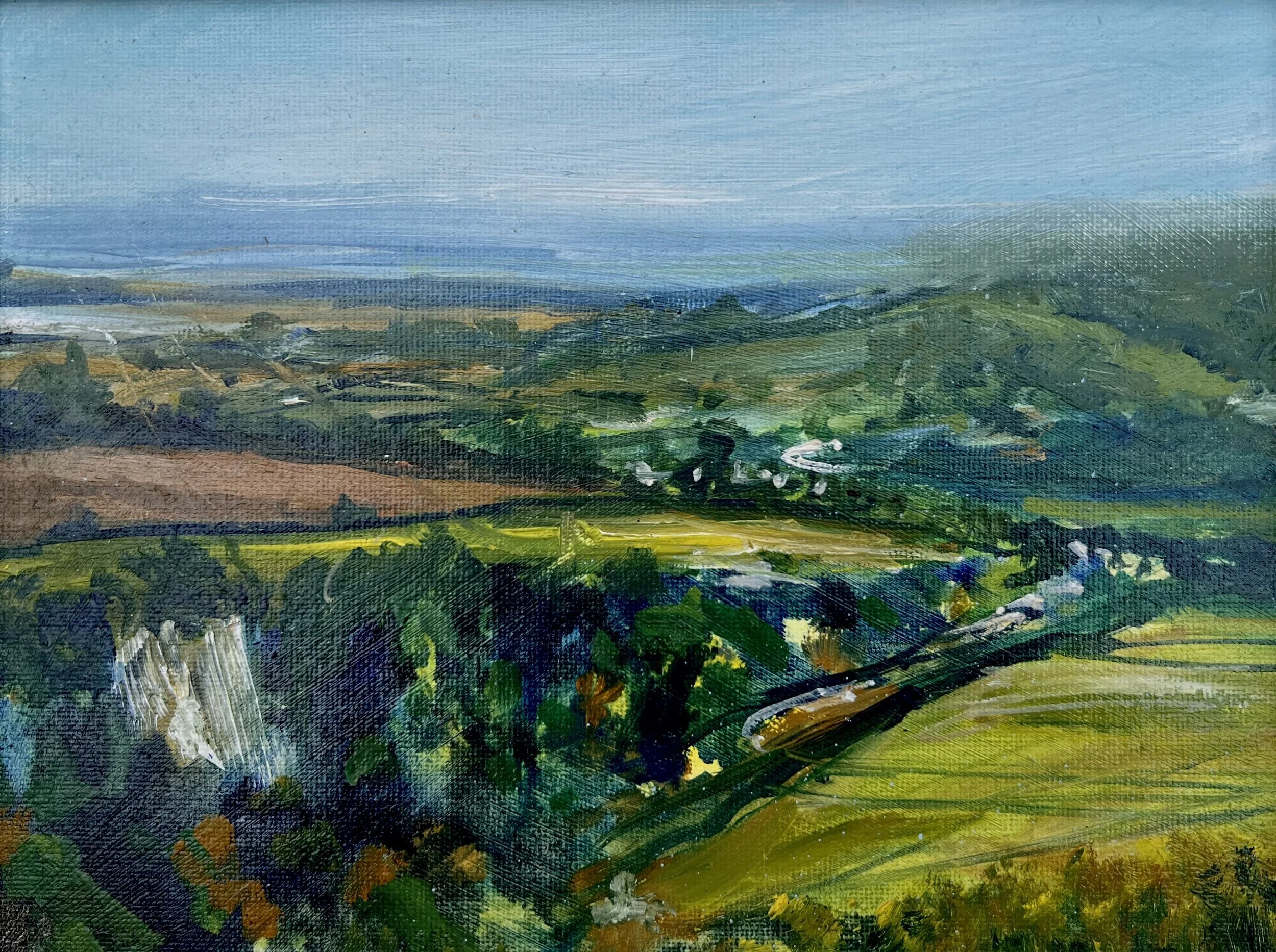  Out before breakfast 
 Oil on Canvas Board
 Painting Size: 18 x 24cm
 Framed Size: 33 x 39 x 4.5cm
 £585