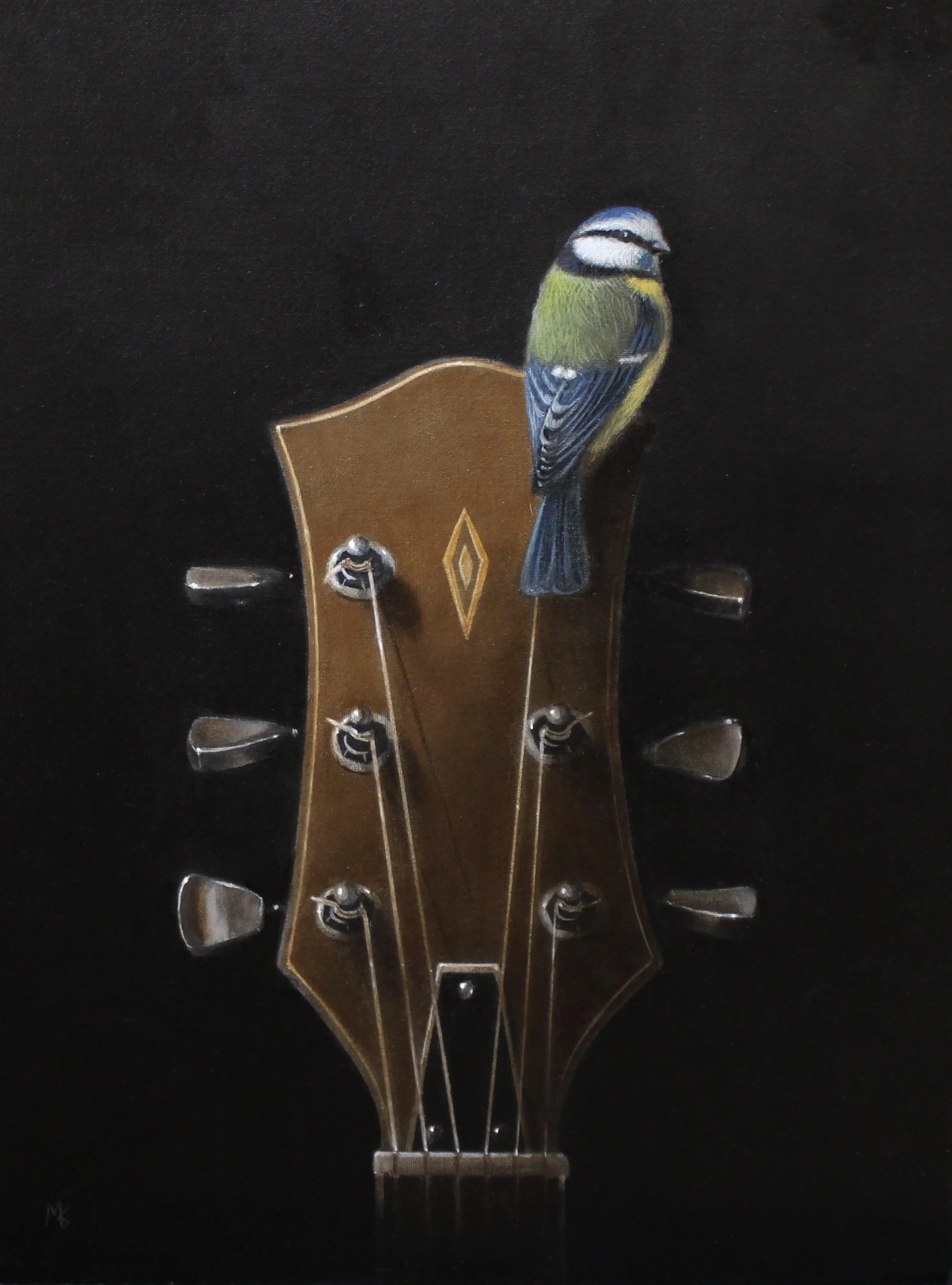  Song Sung Blue 
 Oil on canvas board in black frame
 Painting: 39cm x 29cm
 Framed size: 51cm x 41cm