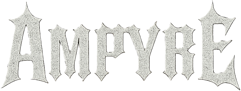 Silver glittery text spelling 'AMYTHE' with a gothic font style on a black background.