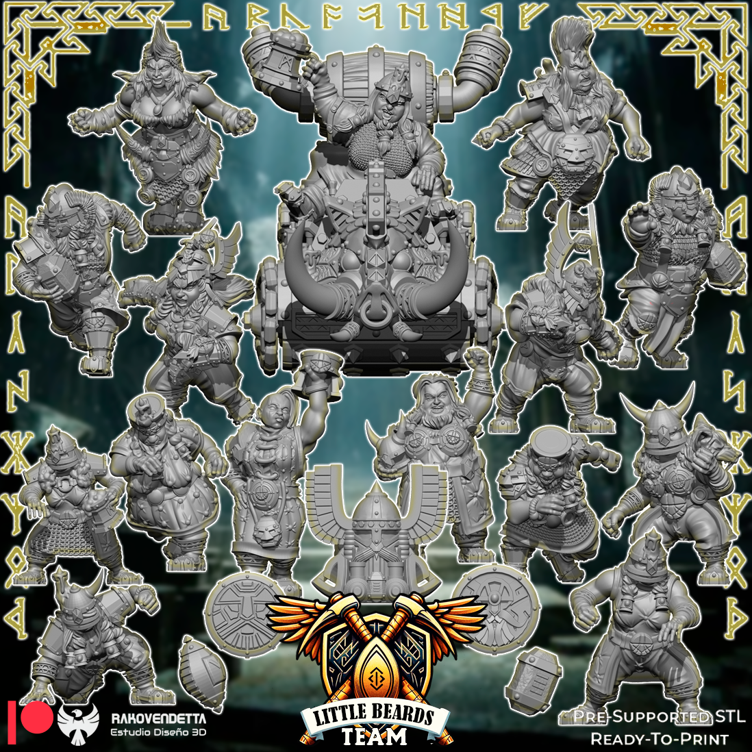 Little Beards! | Fantasy Football squad | Rako Vendetta Studios | 3d printed