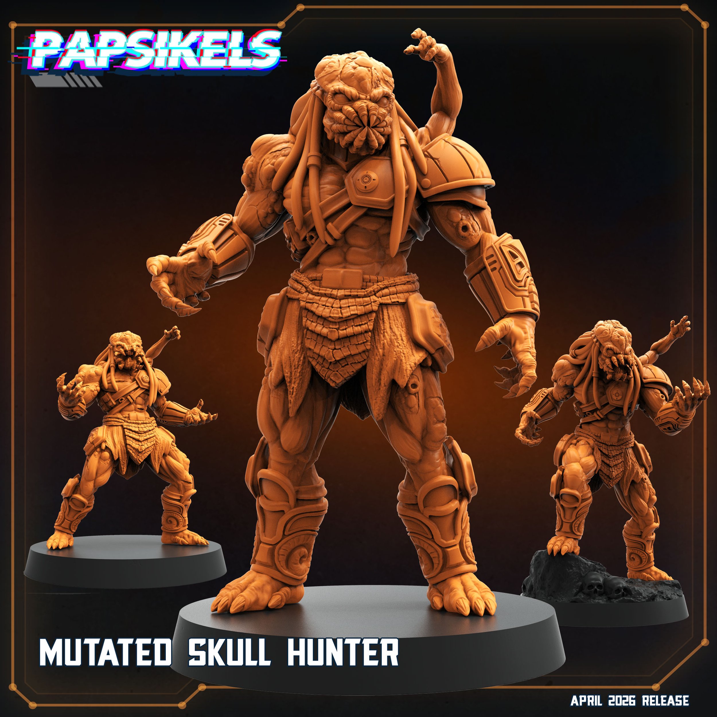 Mutated Skull Hunter - 32mm scale - Papsikels