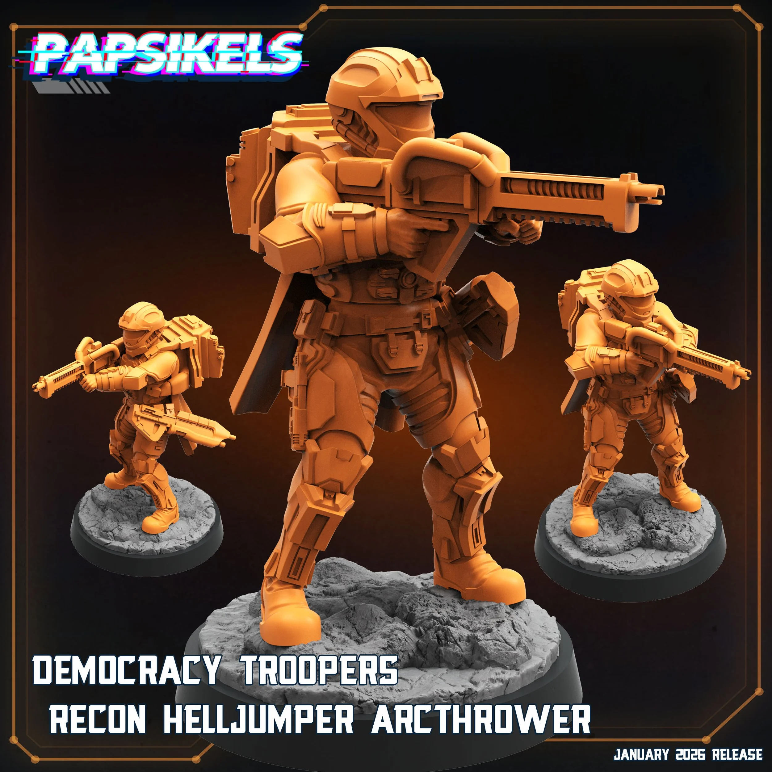 Recon Helljumpers - Democracy Troopers - 32mm scale