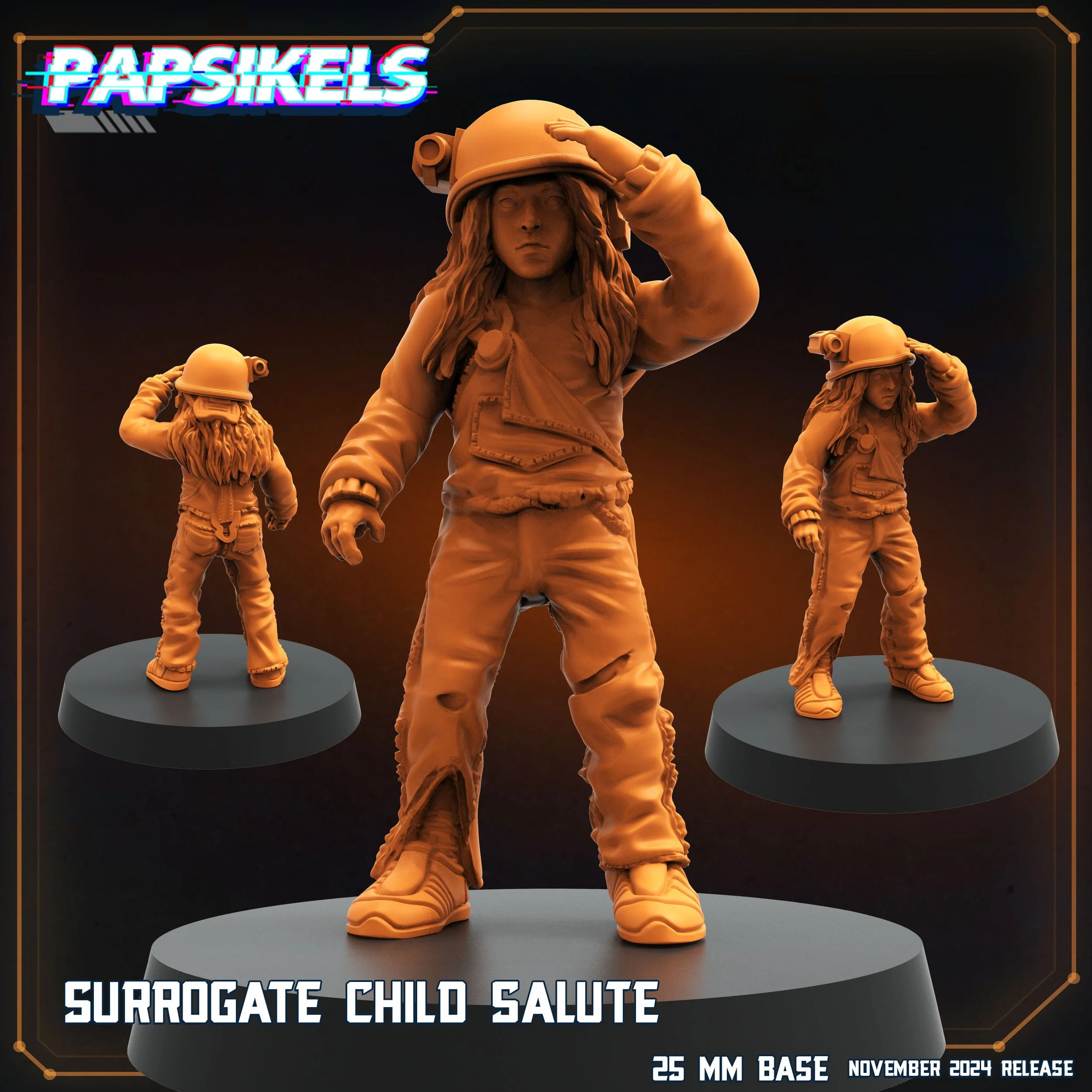 Surrogate Child Salute - Colony Marines - 32mm scale