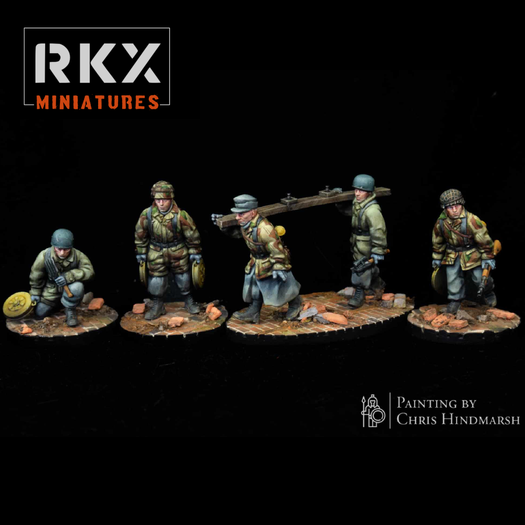 FJ Engineers | 5 man team | Fallschrimjager | RKX Miniatures | 28MM 1/56