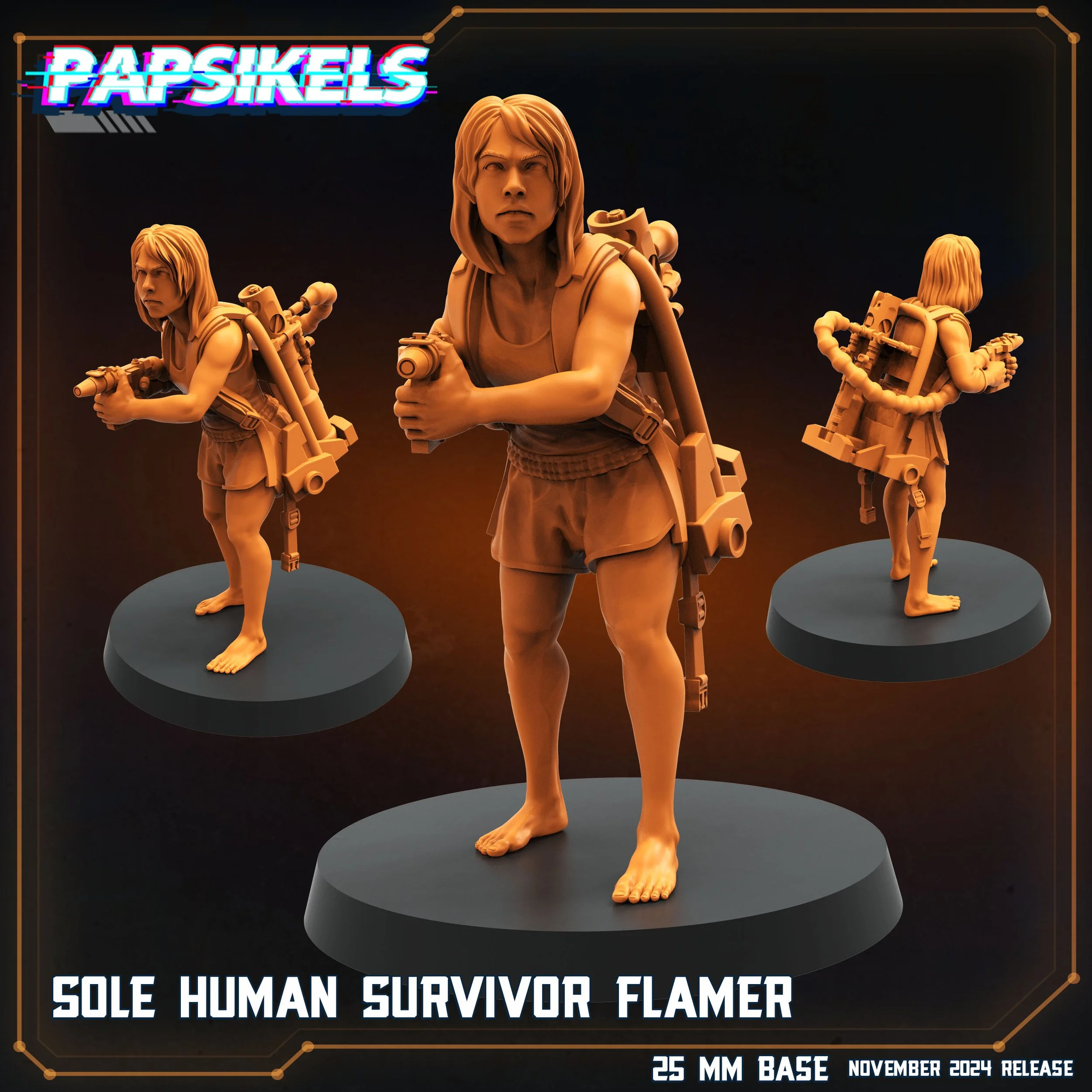 Sole Survivor Flamer - Colony Marines - 32mm scale