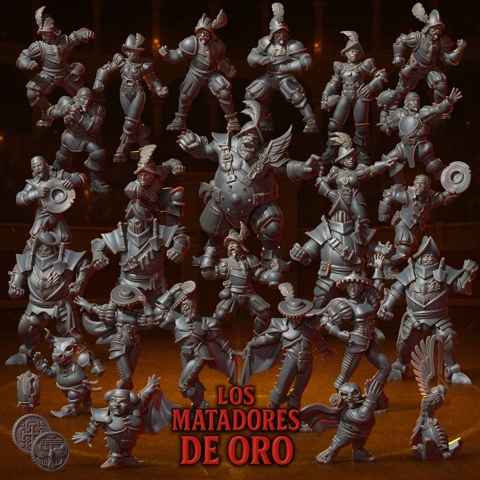 Los Matadores de oro Team |  Fantasy Footy | Punga Miniatures | 2025 scale