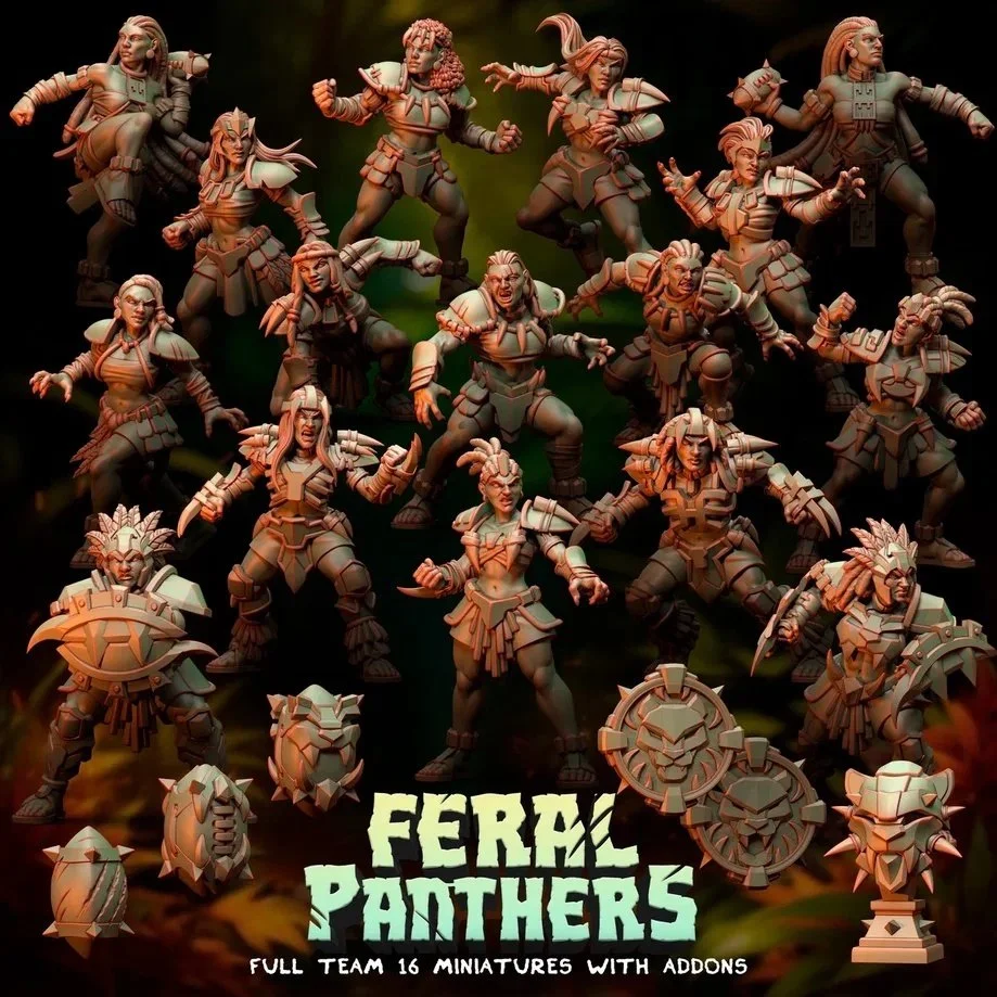 Feral Panthers | Amazonia | Fantasy Footy | Punga Miniatures | 2025 scale