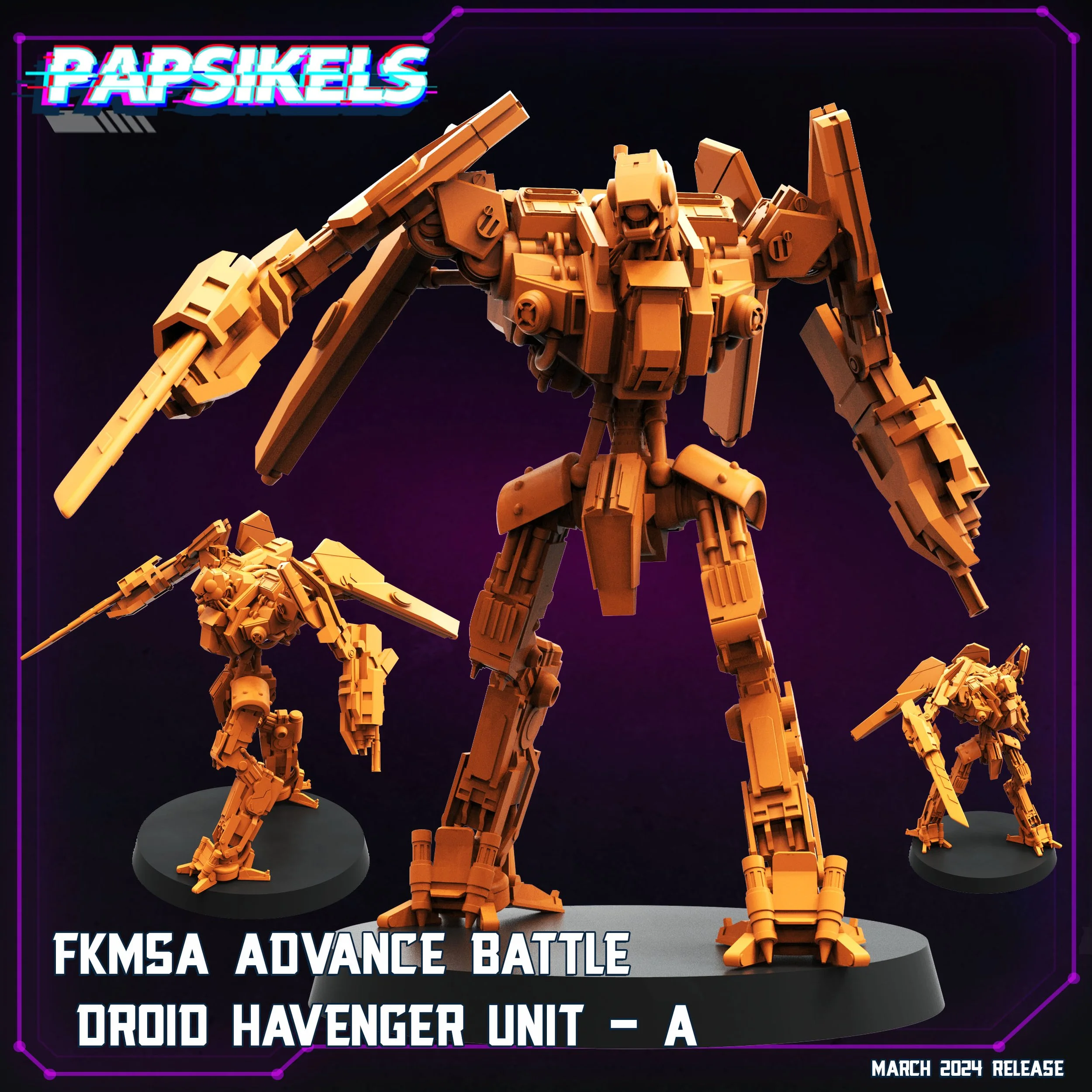FKMSA  Havenger Unit Advanced Droid - Cyberpunk - Papsikels - 32mm Scale