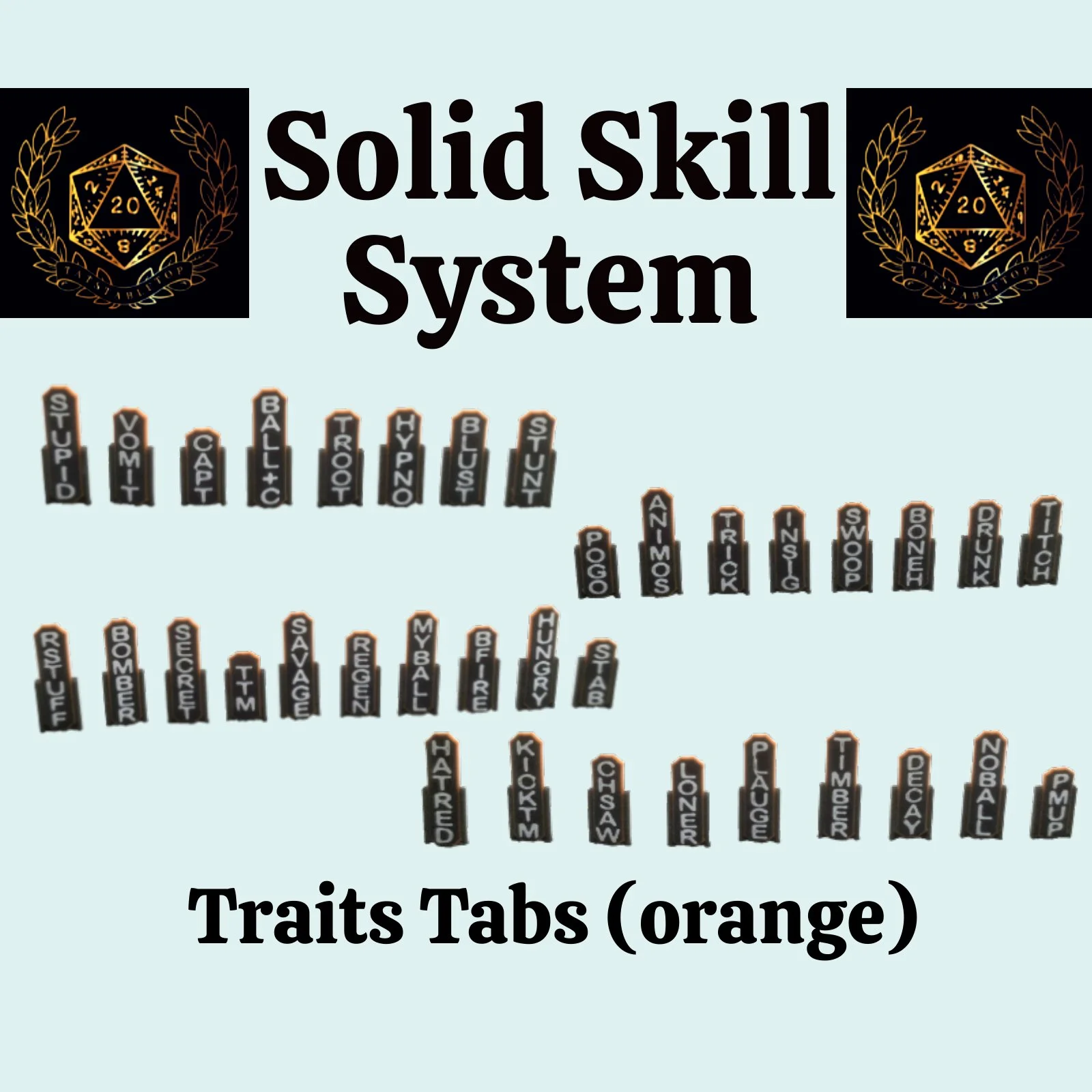 Traits Tabs - Skill Tabs - Tatstabletop