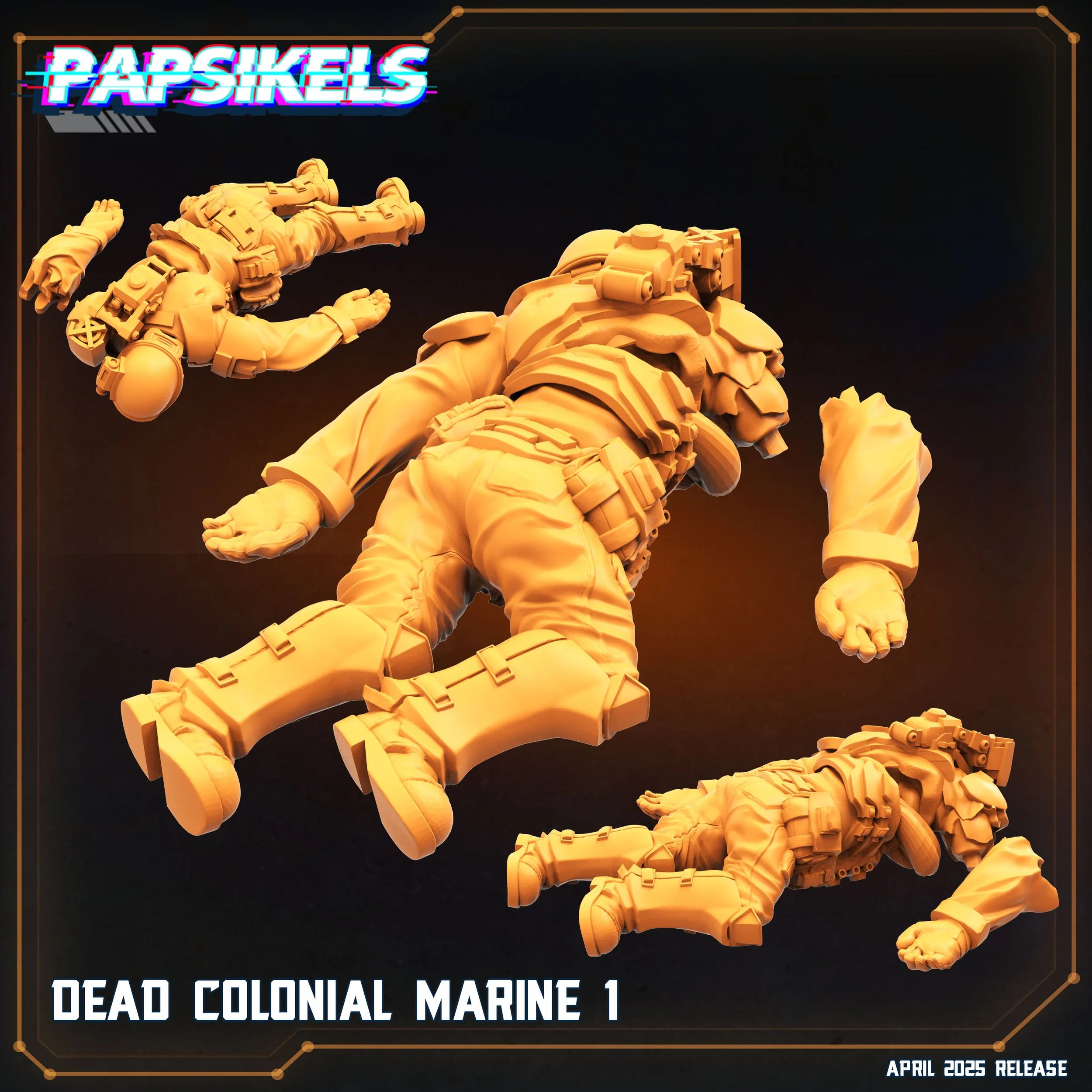 Deceased bodies - Colony Marines - 32mm scale