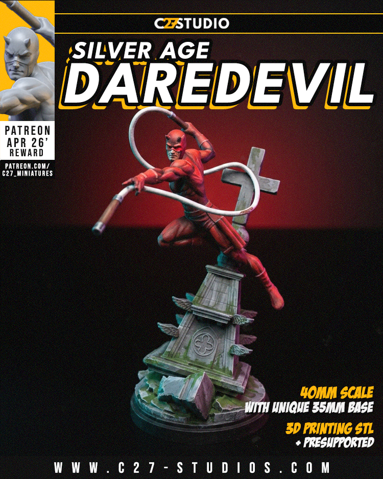 Silver Age Dare Devil - C27 Miniatures - Superhero games - 40mm Scale System