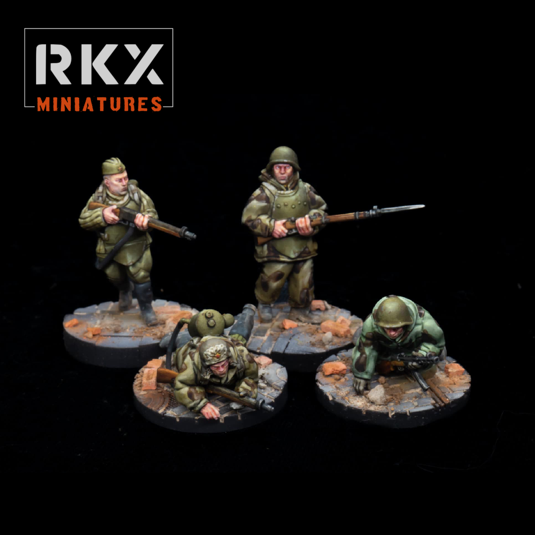 Flamethrower Teams (4 minis)  | Soviets| RKX Miniatures | 28MM 1/56