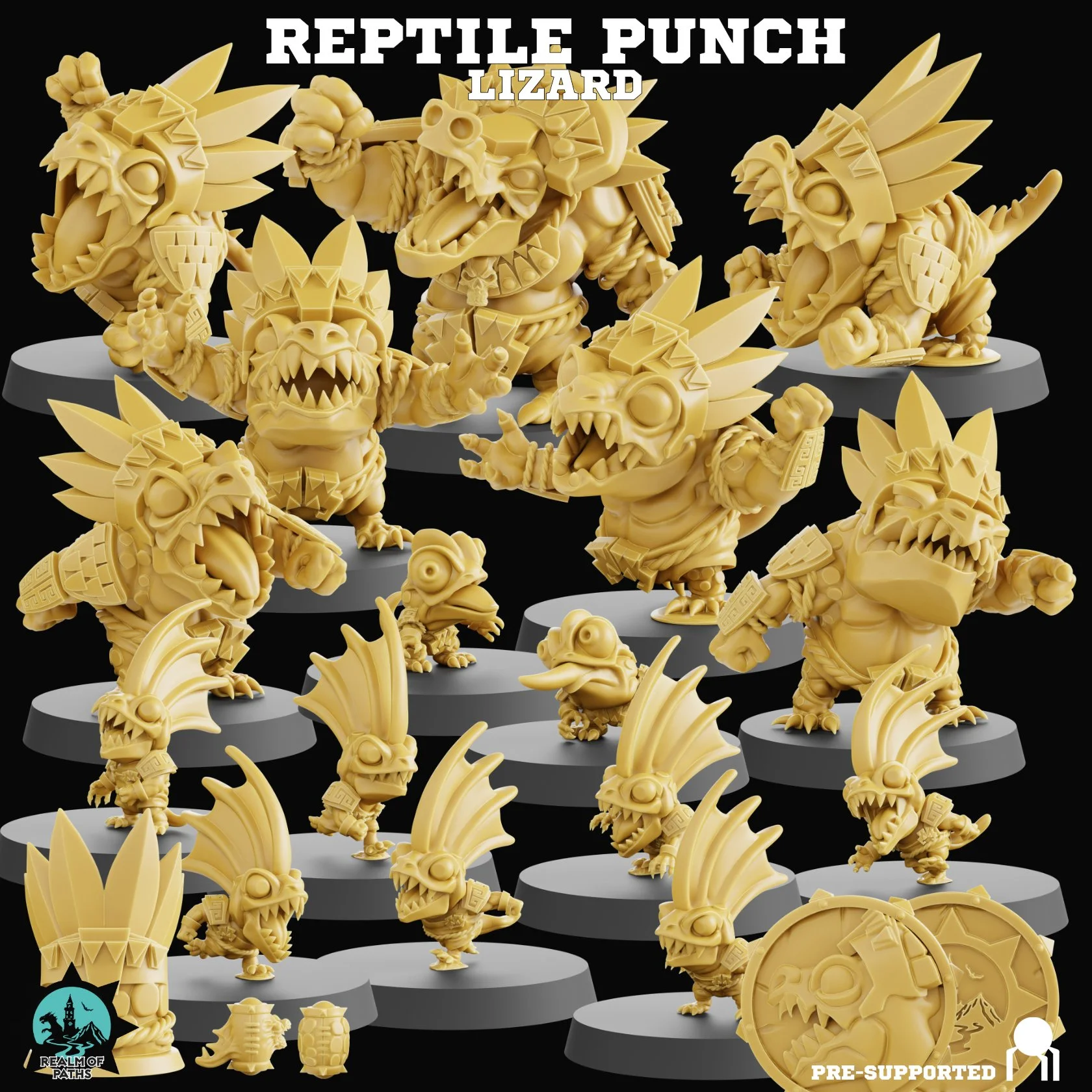 Reptile Punch Lizard Team | Fantasy Footy | Realm of Paths | 2020 scale