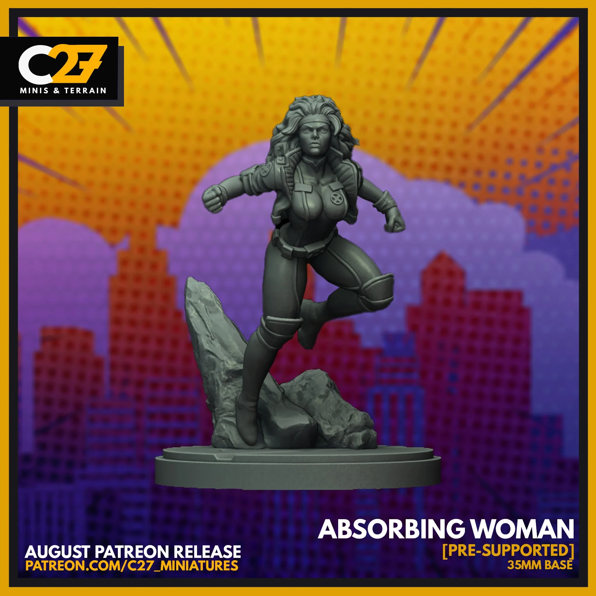 Absorbing Woman - C27 Miniatures - Superhero games - 40mm Scale System