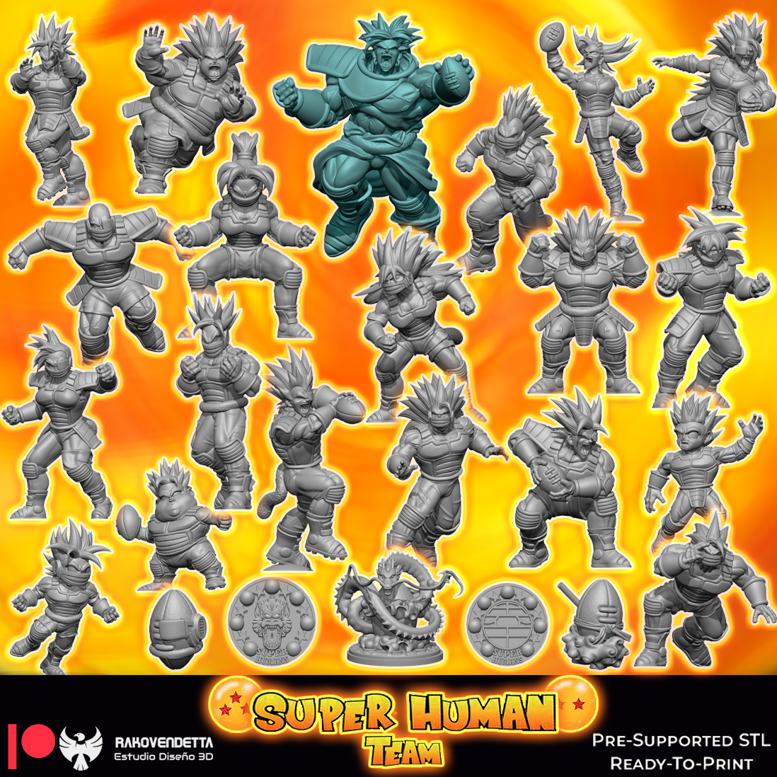 The Super HUMANS! | Fantasy Football squad | Rako Vendetta Studios | 3d printed