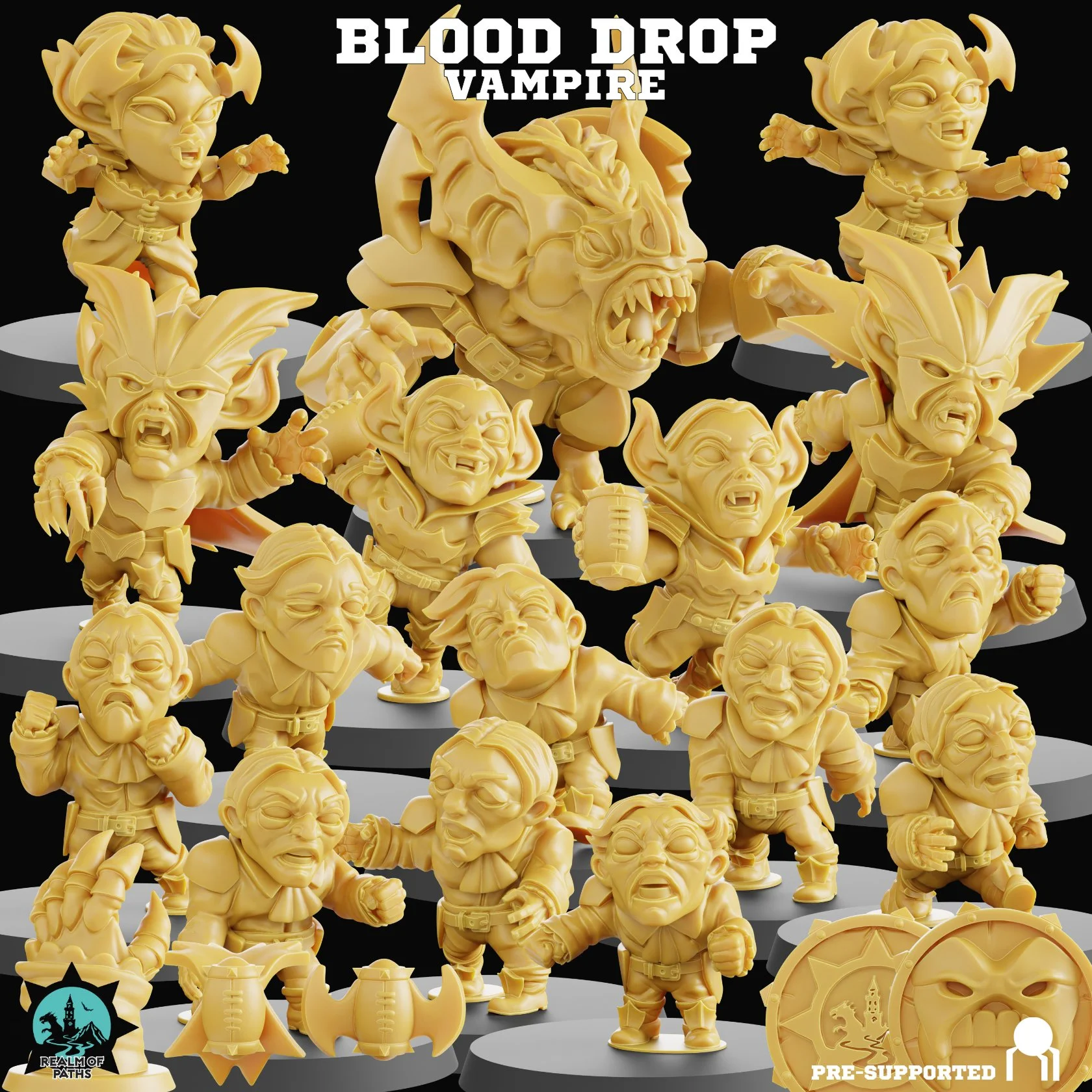 Blood Drop Vampires| Fantasy Footy | Realm of Paths | 2020 scale CHIBI