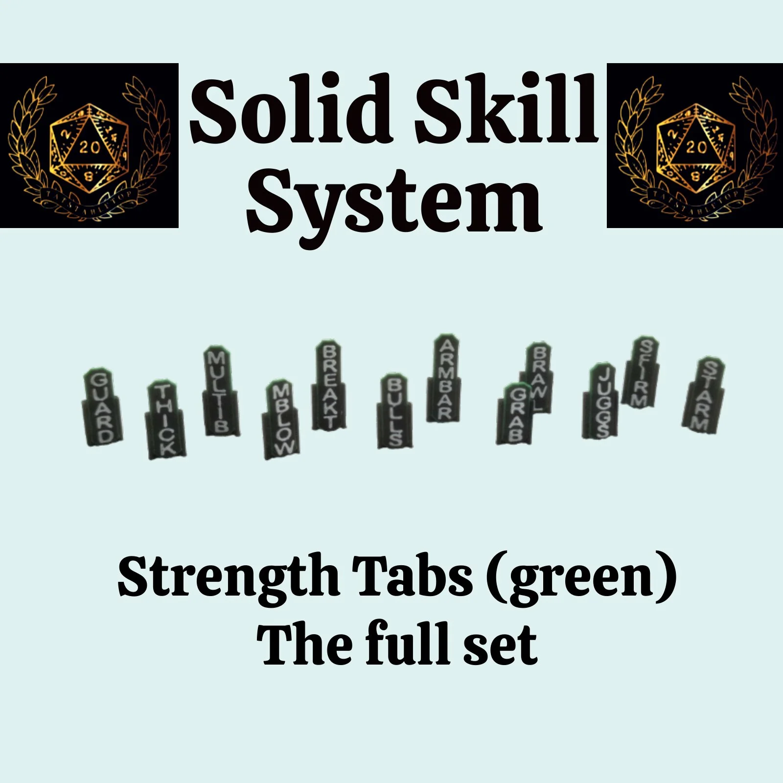 Strength Skill Tabs - Solid Skill System - Tatstabletop