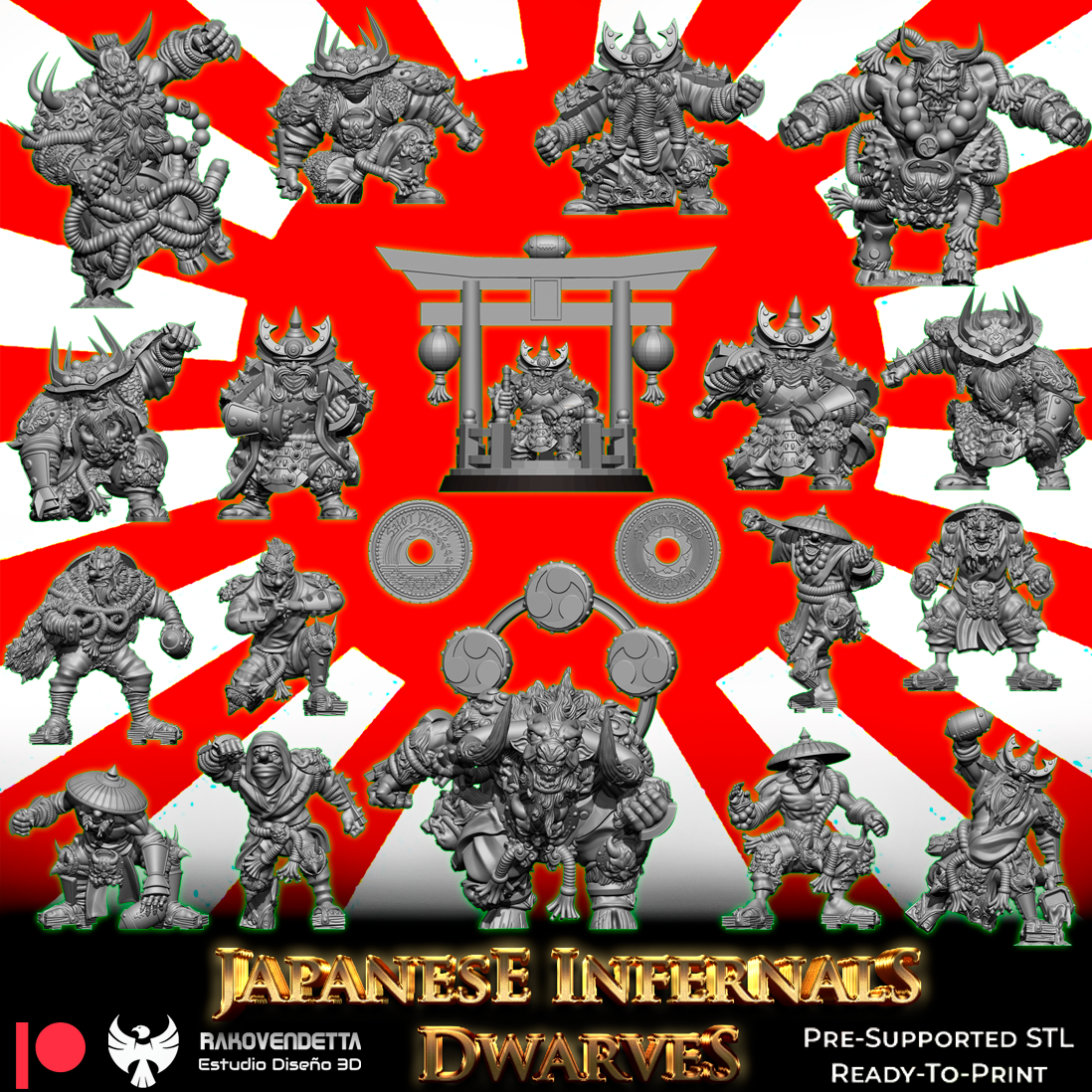Japanese Infernal Hell Dwarves | Fantasy Football | Rako Vendetta Studios 2024