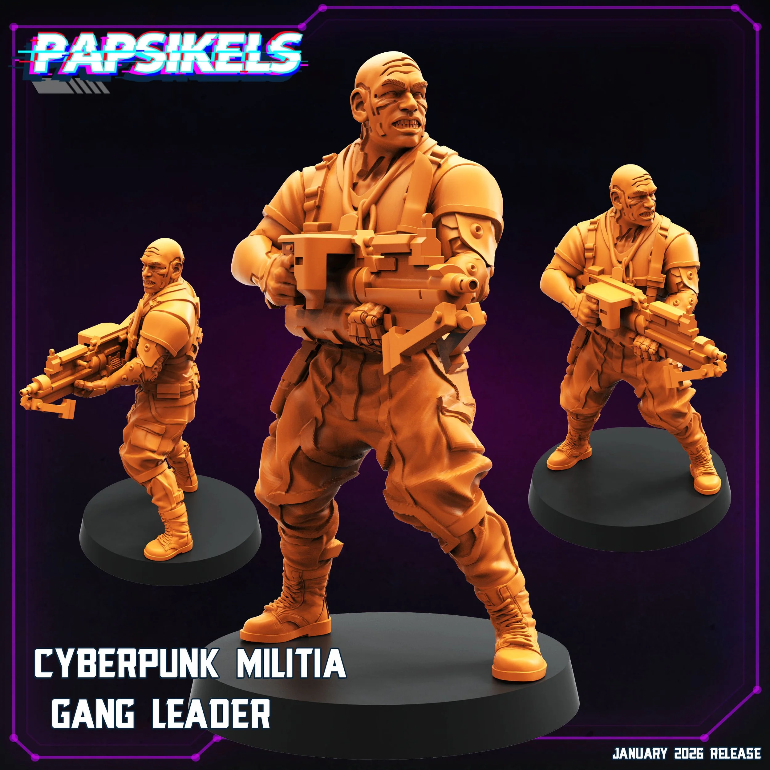 Militia Gang Leader - Cyberpunk - Papsikels - 32mm Scale
