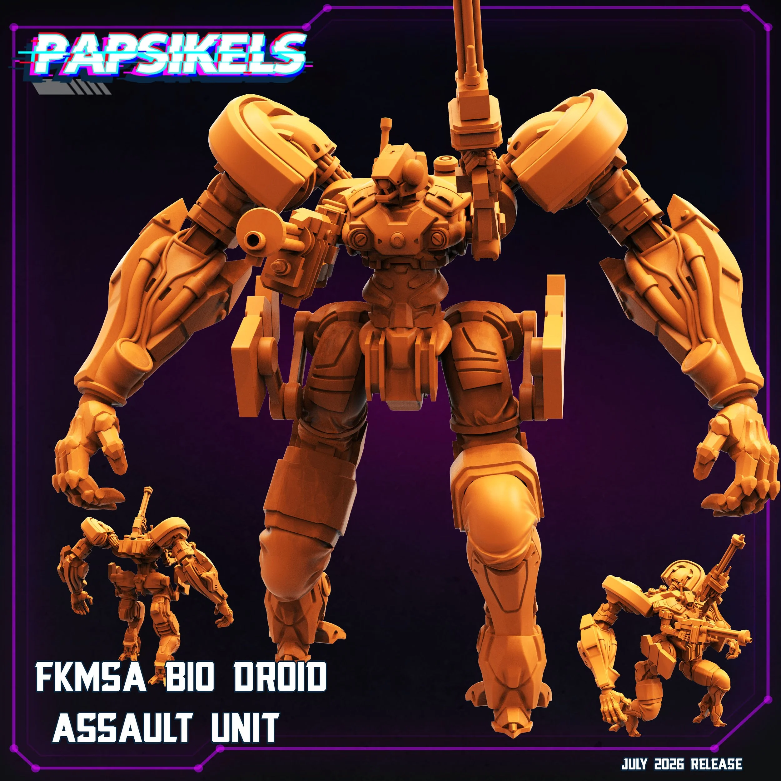 FKMSA BIO Droid assault unit - Cyberpunk - Papsikels - 32mm Scale