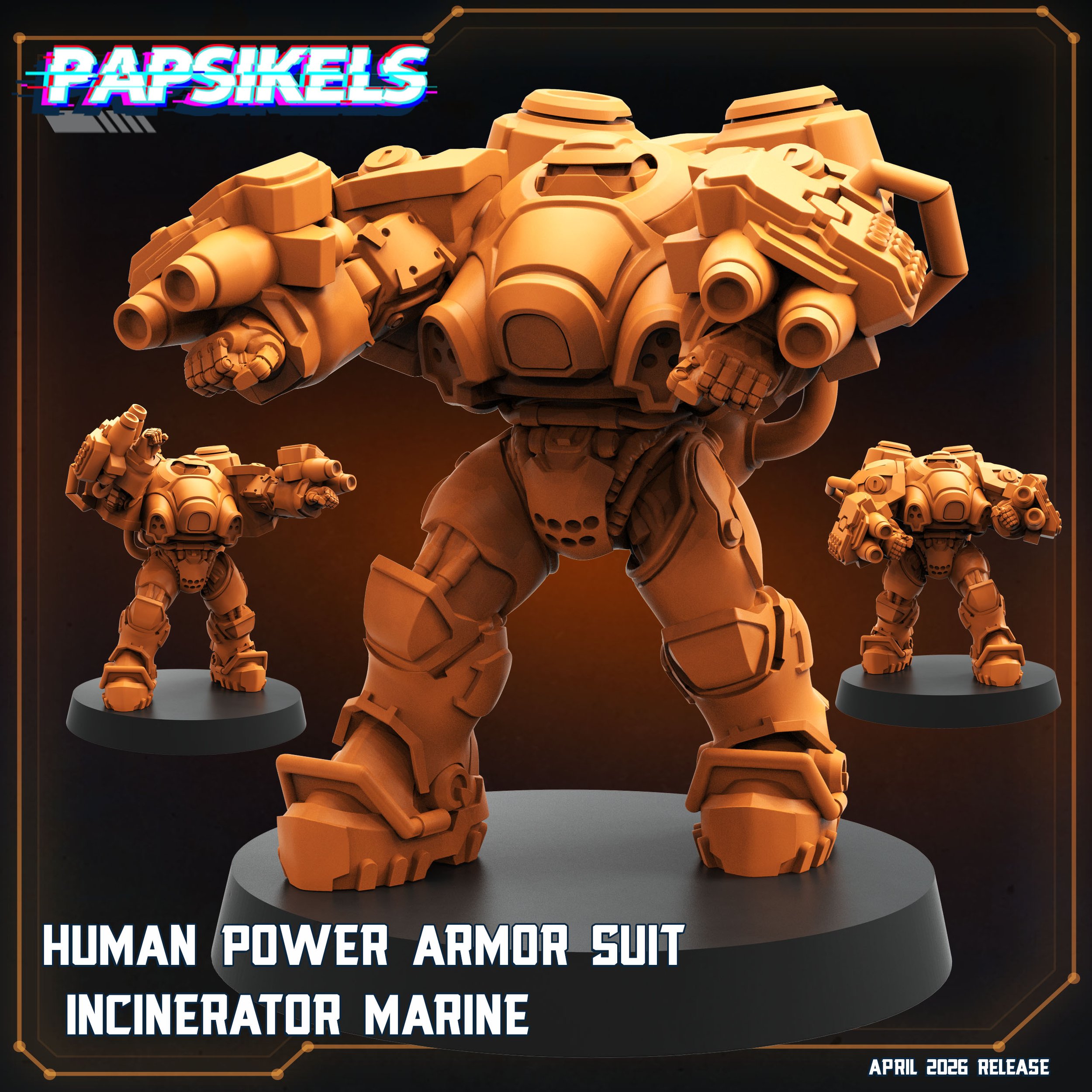 Power Armor Incinerator Marines - Papsikels - 32mm Scale
