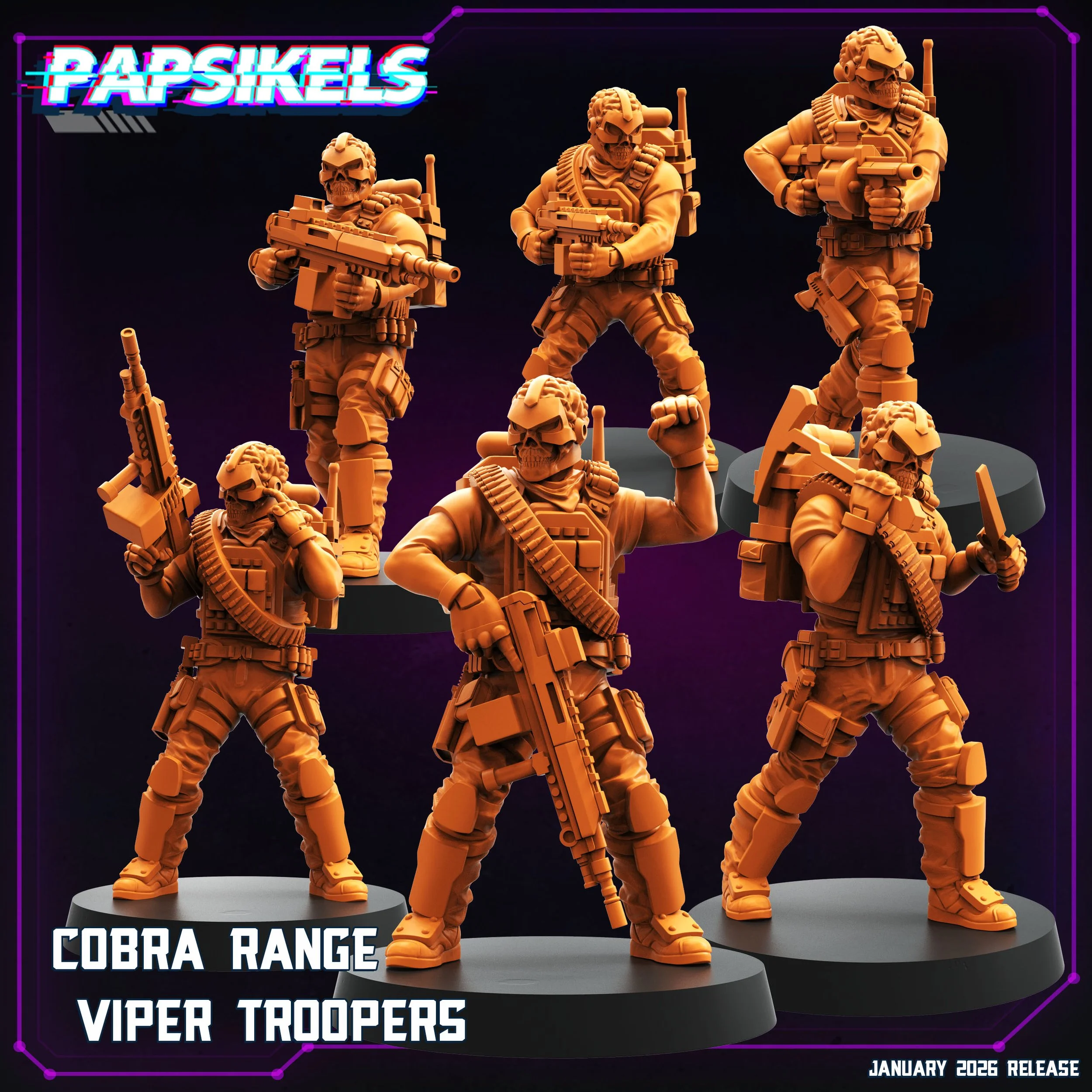 Cobra range Viper Unit - Cyberpunk - Papsikels - 32mm Scale