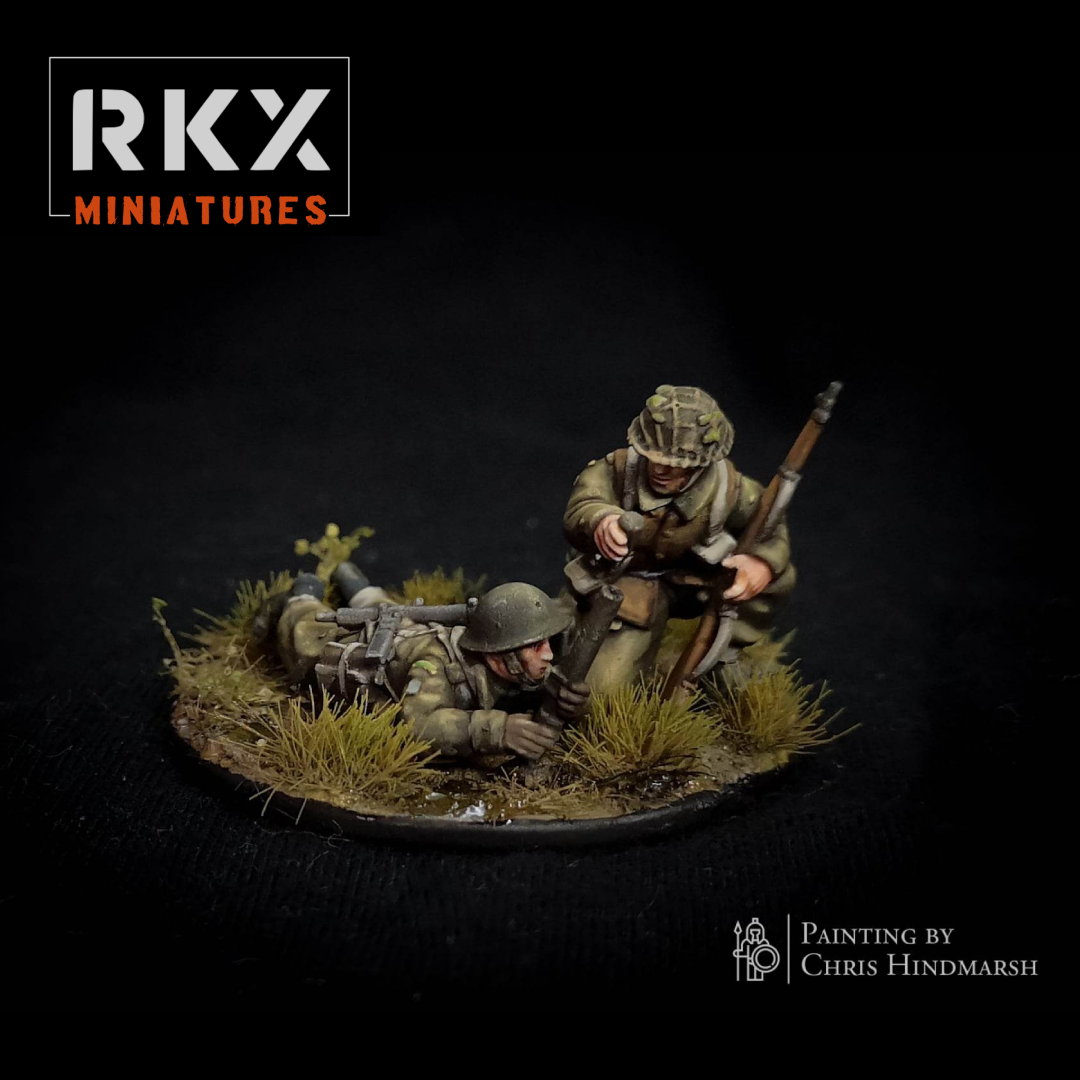 2 inch Mortar Team  | Brits + Canada | RKX Miniatures | 28mm BA3