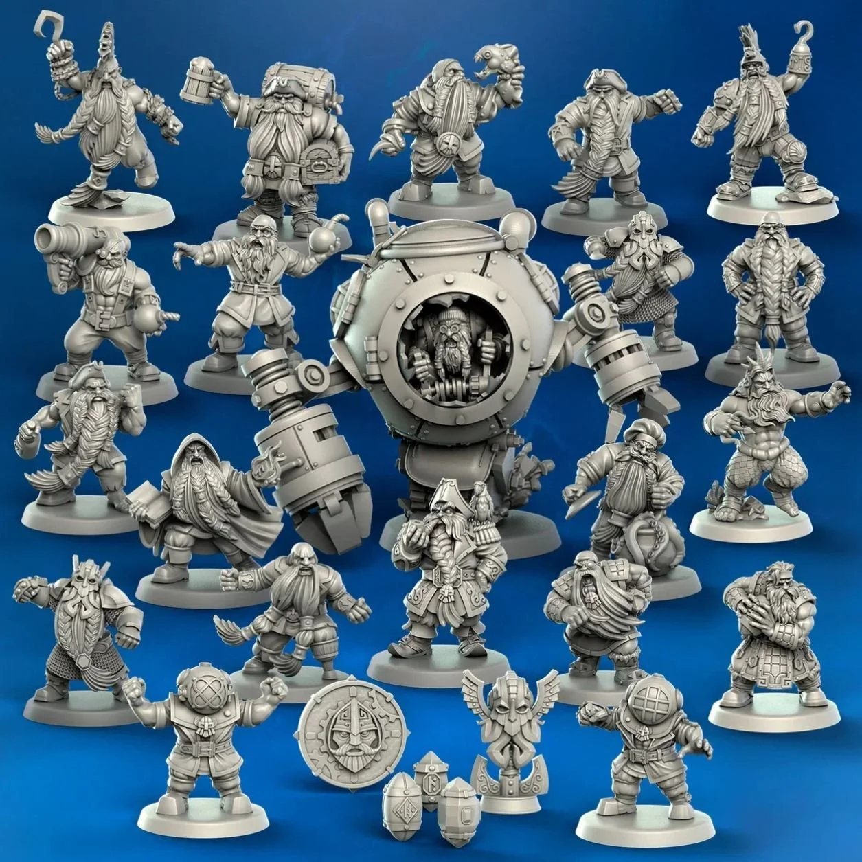 Stern Buoys | Dwarf | Fantasy Footy | Punga Miniatures | 2025 scale