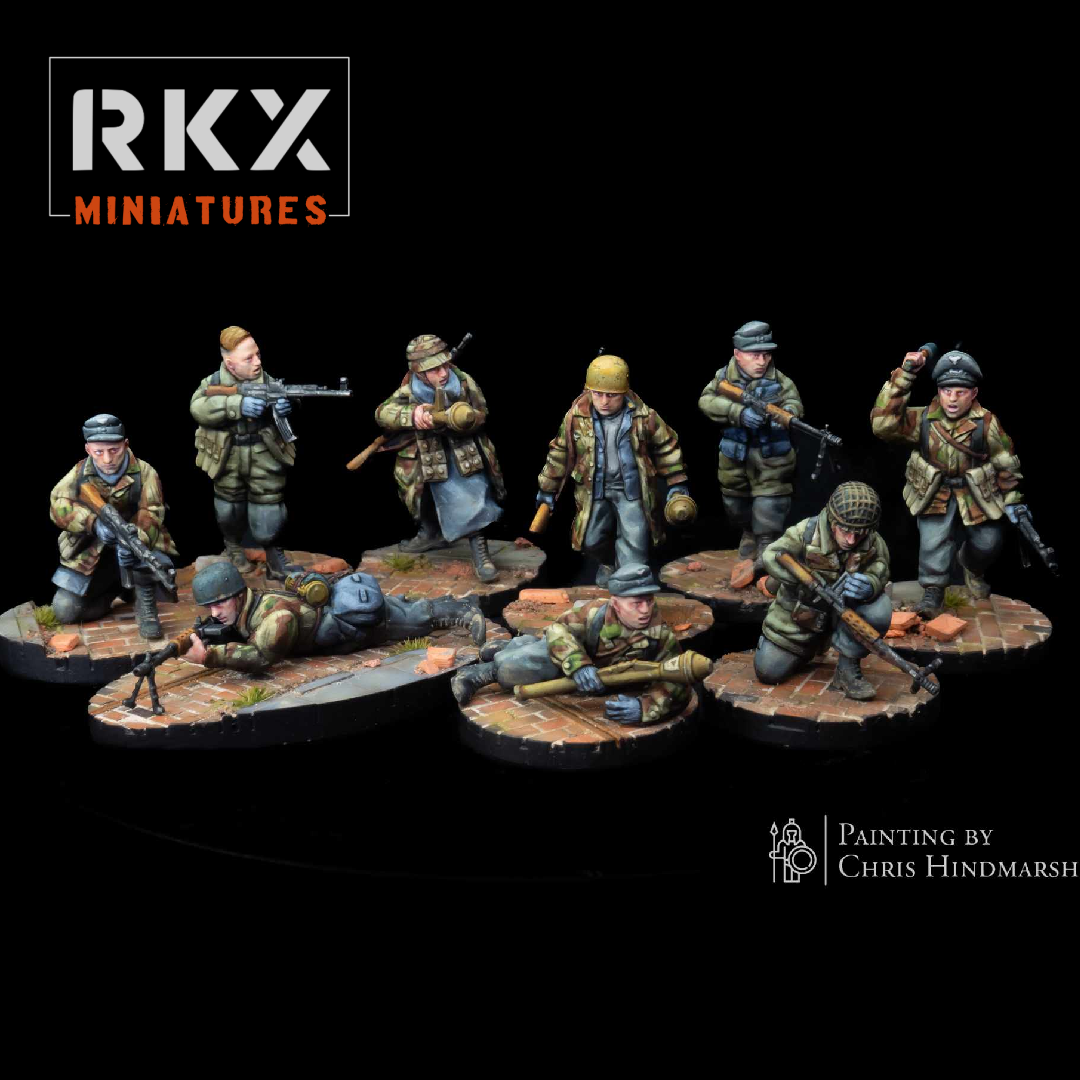 9 Man Mixed Weapons squad  | Fallschrimjager | RKX Miniatures | 28MM 1/56