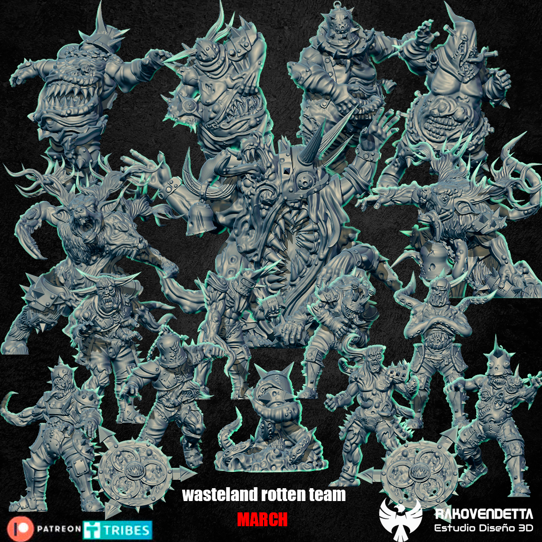 Rotting Chaos Team | Putrid | Rako Vendetta | Tatstabletop | 3D printed