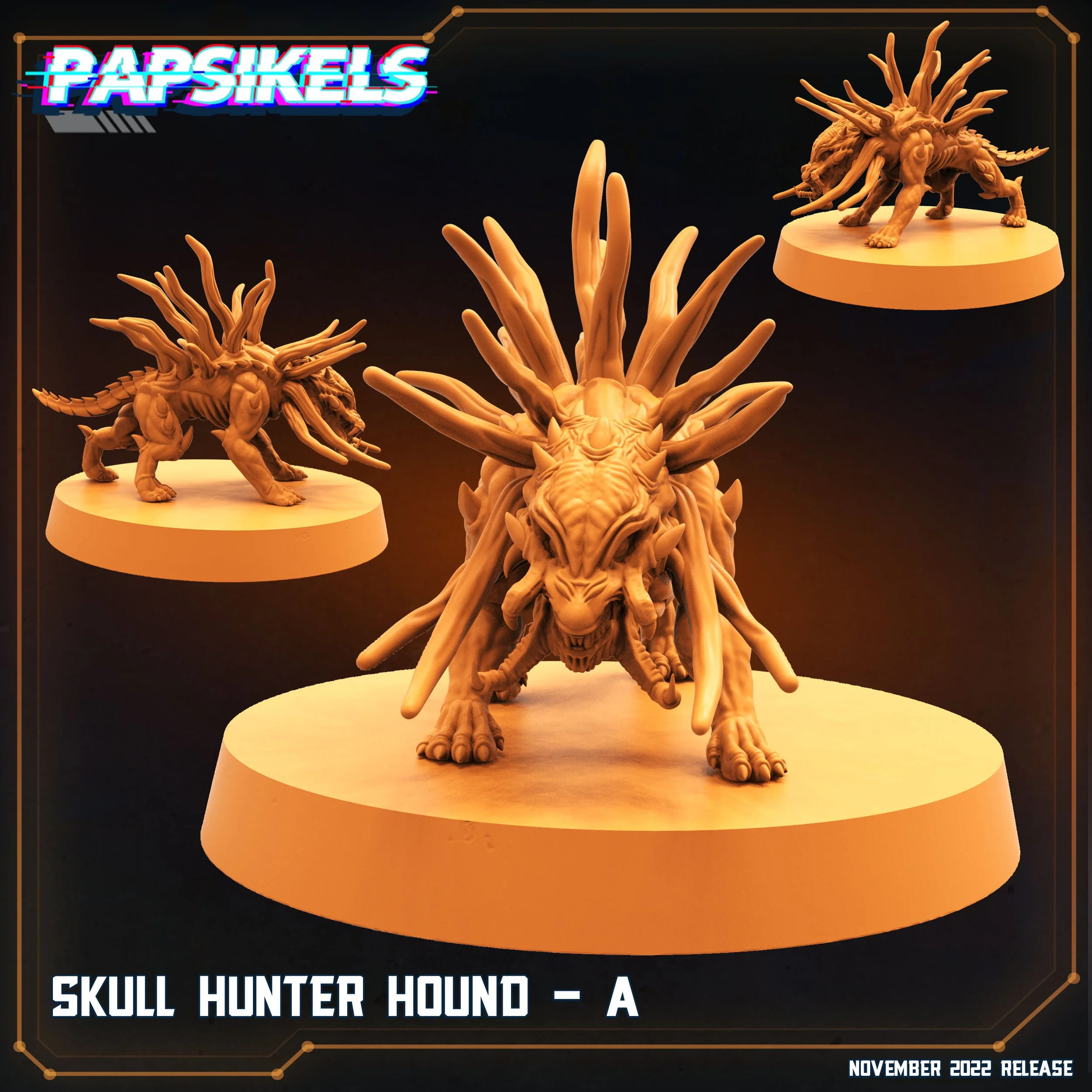 Skull Hunter Hounds Set of 3  - 32mm scale