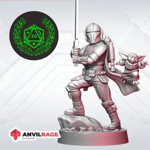 Mando and Child - Anvilrage Studios - 3D Physical Print
