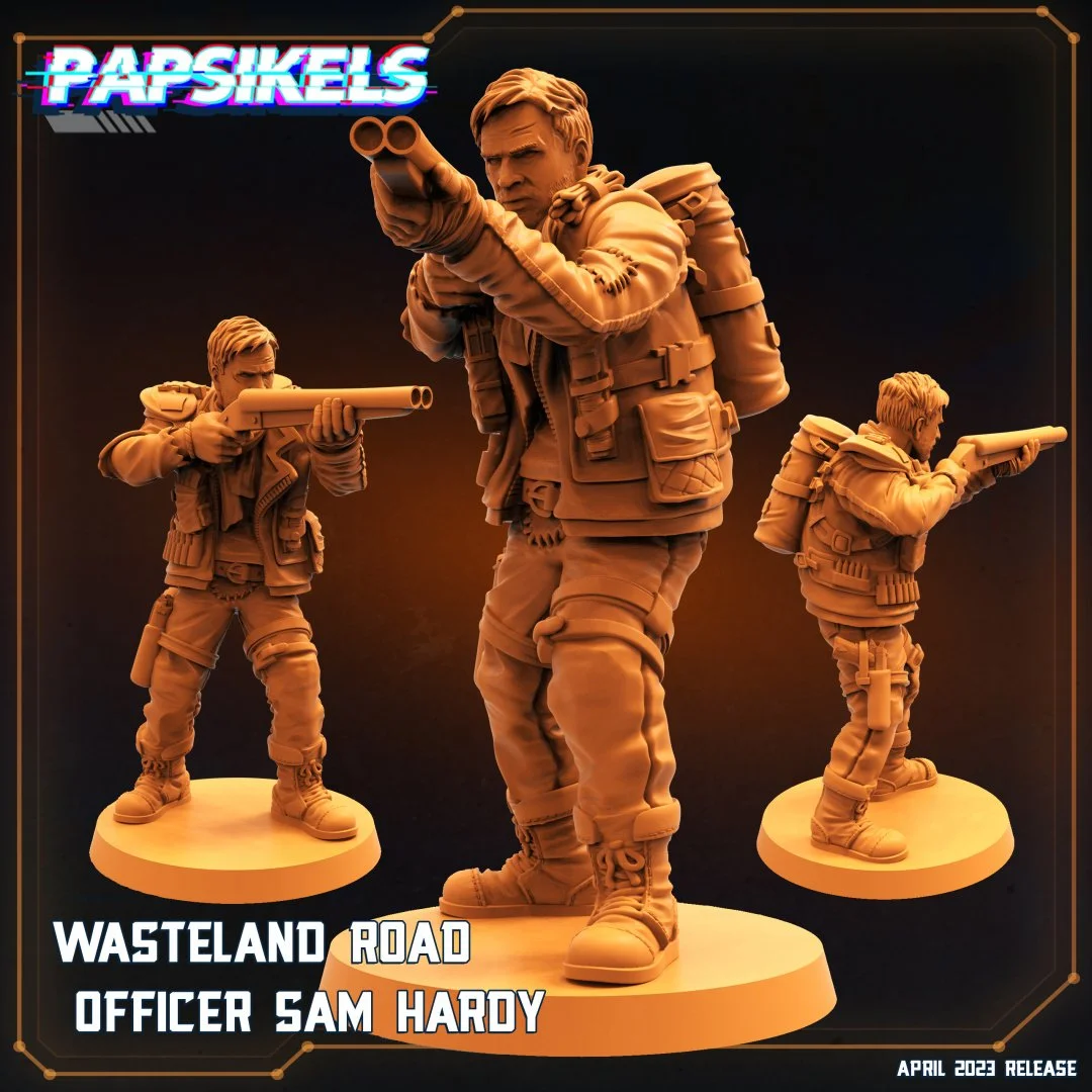 Wasteland Road Officer Sam Hardy - Post Apoc - 28mm scale