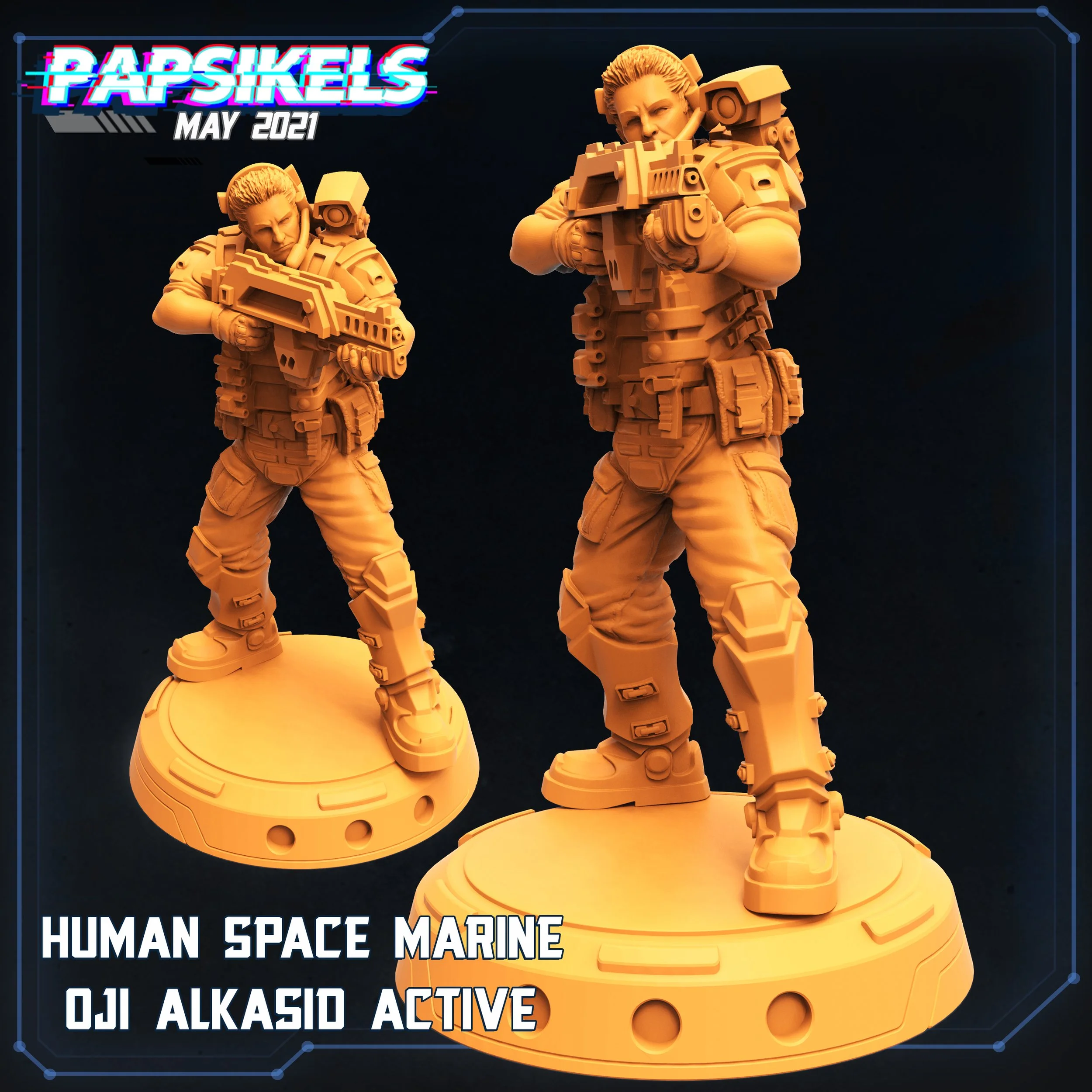 Oji Alkasid - Colony Marines - 32mm scale