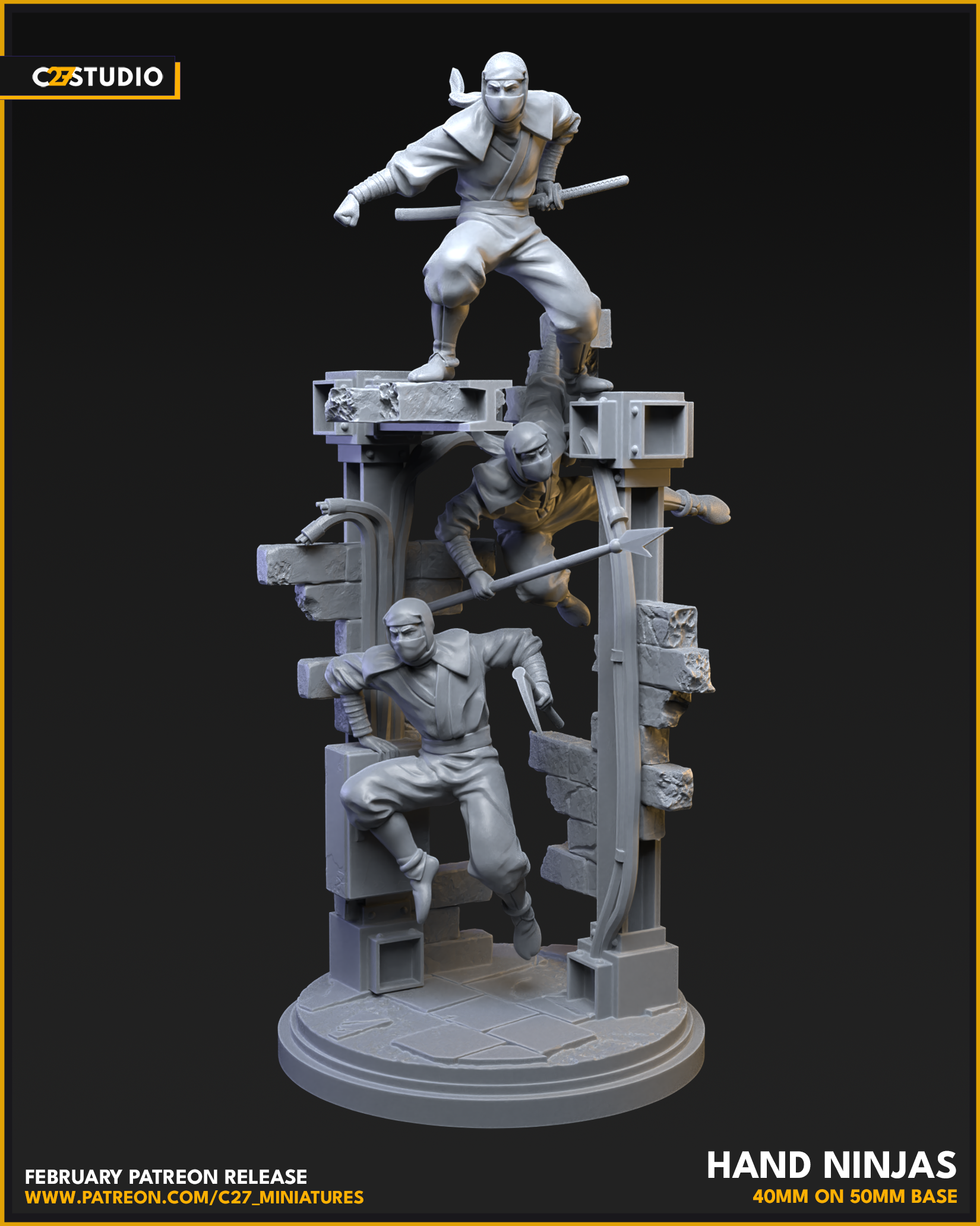 Hand Ninjas - Respawn Clan - C27 Miniatures - Superhero games - 40mm Scale System