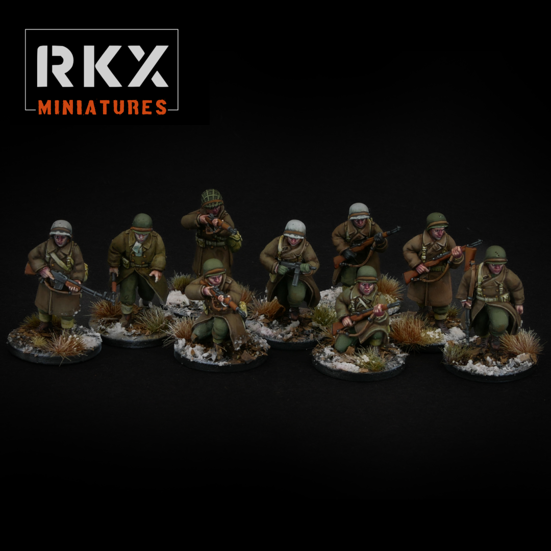 9 Man Winter Rifle Squad  | US Army | RKX Miniatures | 28MM 1/56