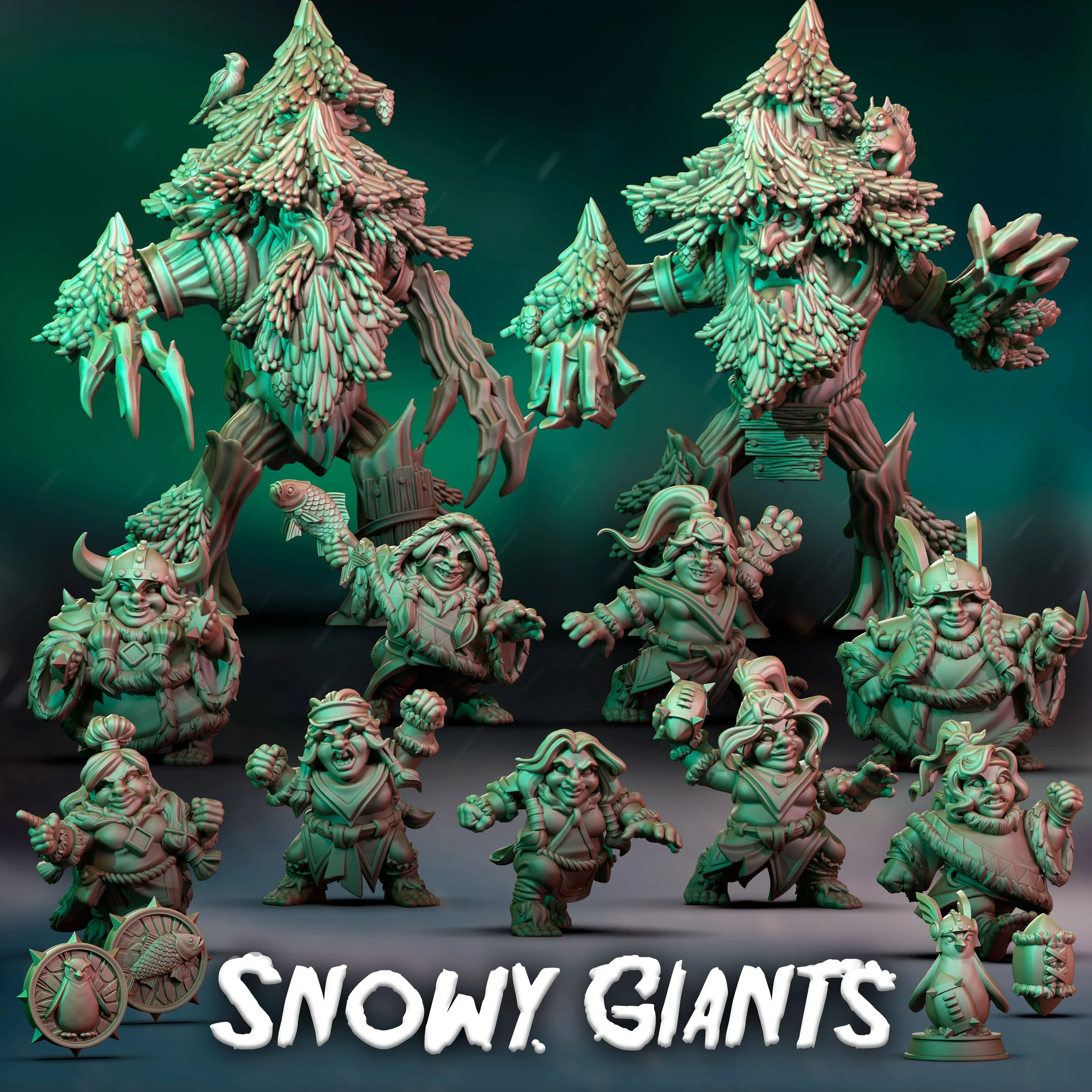 Snowy Giants Team | Fantasy Footy | Punga Miniatures | 2025 scale