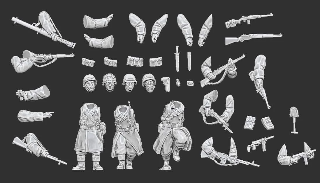 Winter Soldiers multi part kit (3 minis) | US Army | RKX Miniatures | 28MM 1/56