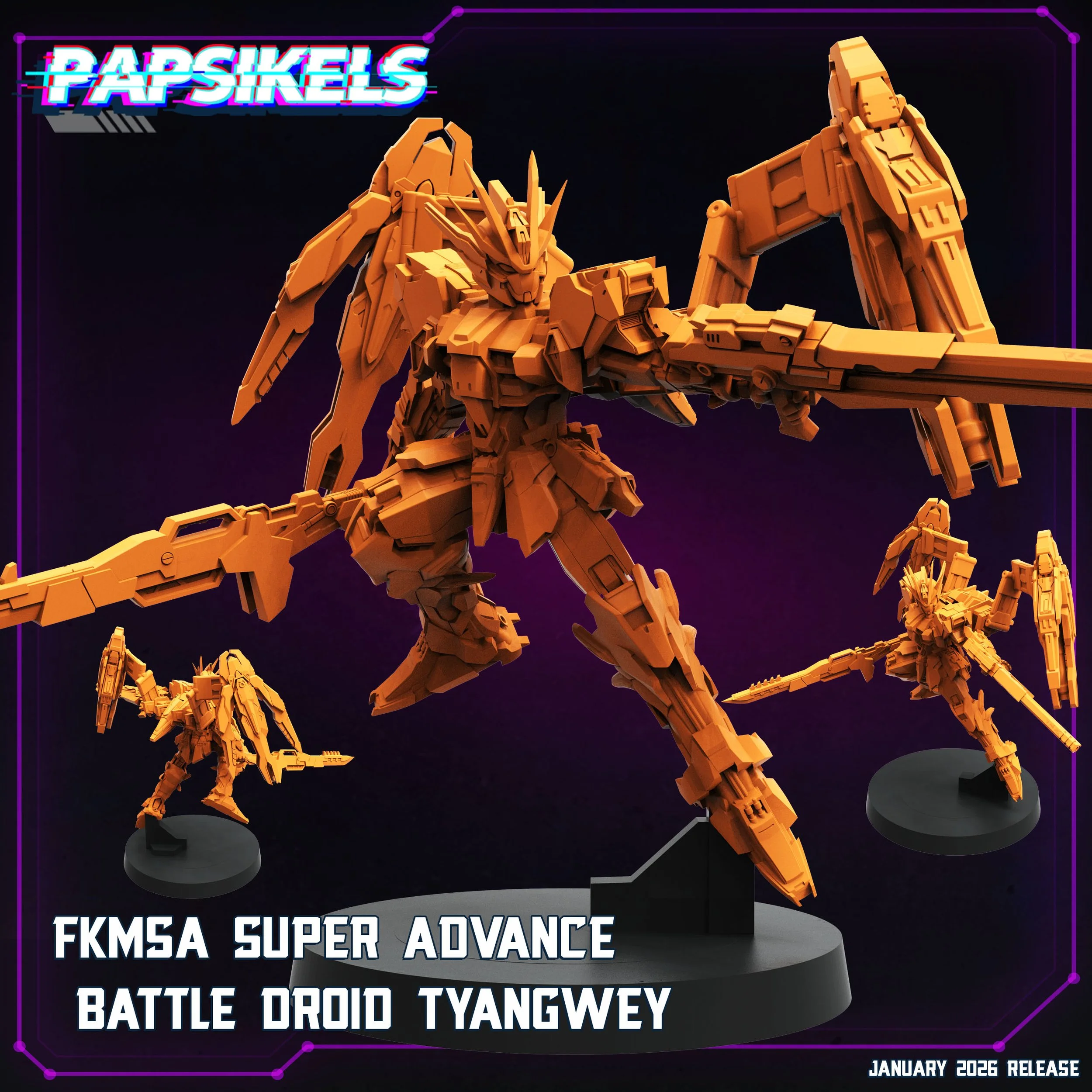 FKMSA Super Advance Droid TYANGWEY - Cyberpunk - Papsikels - 32mm Scale