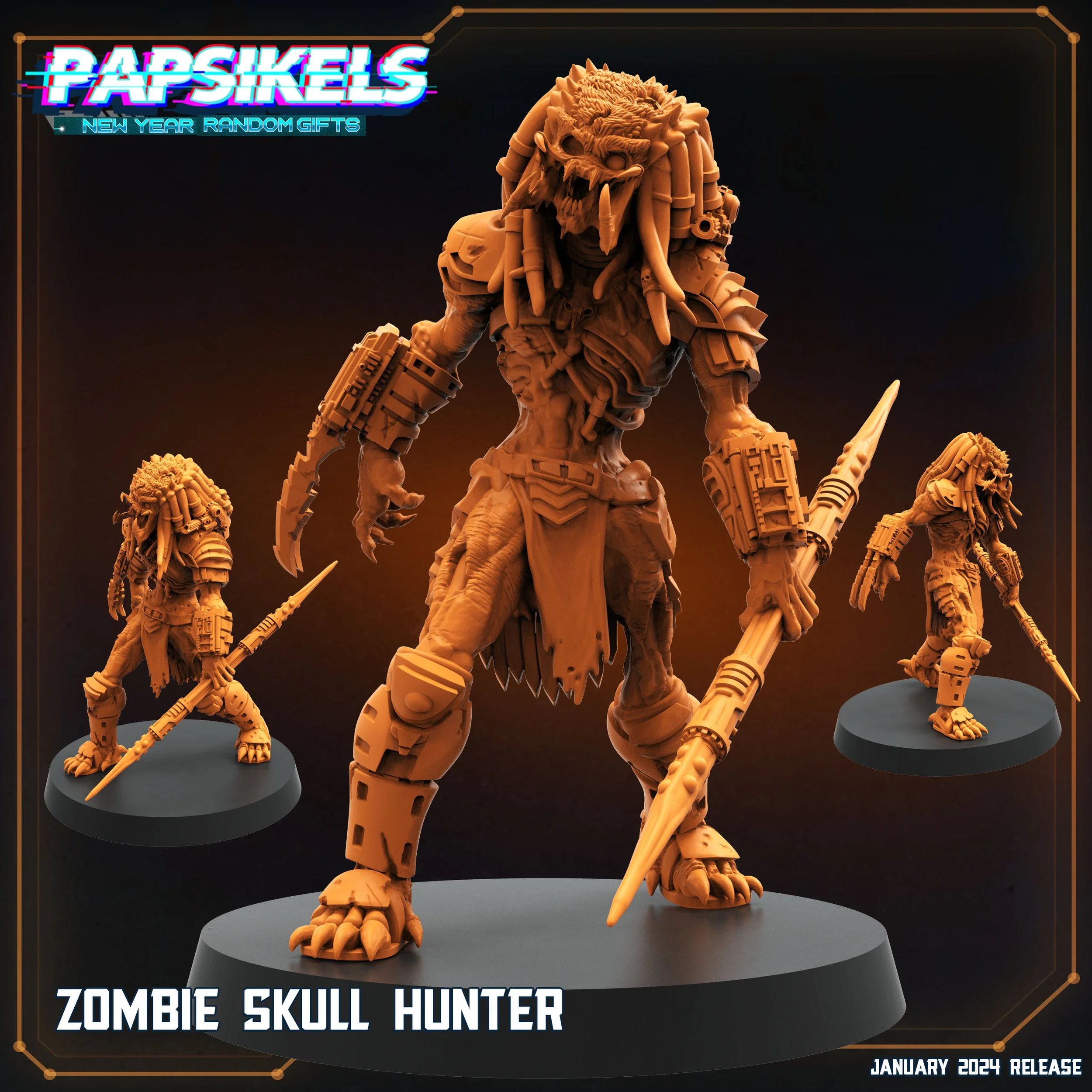 Zombie Skull Hunter  - 32mm scale