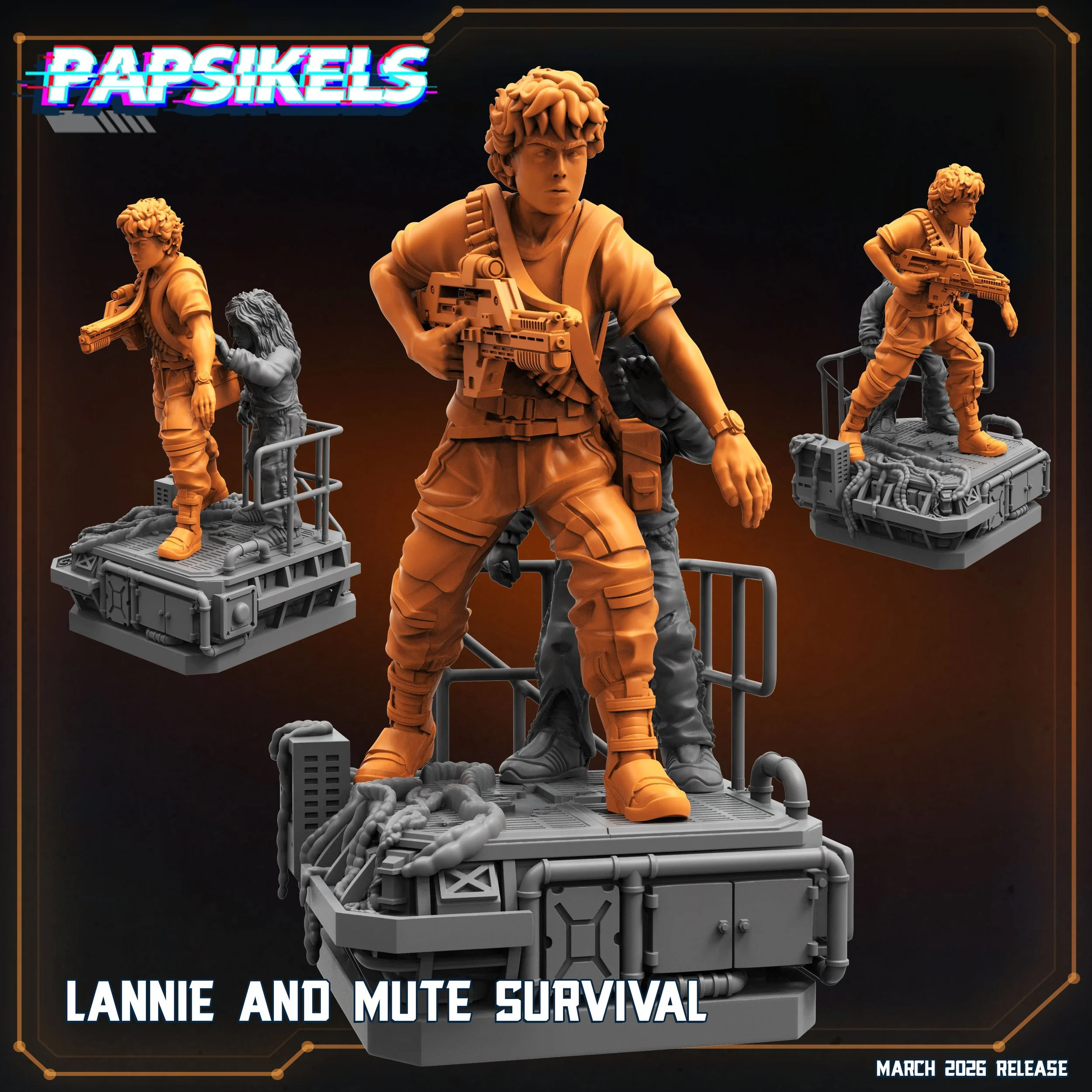 Lannie and Mute (Survival) - Colony Marines - 32mm scale